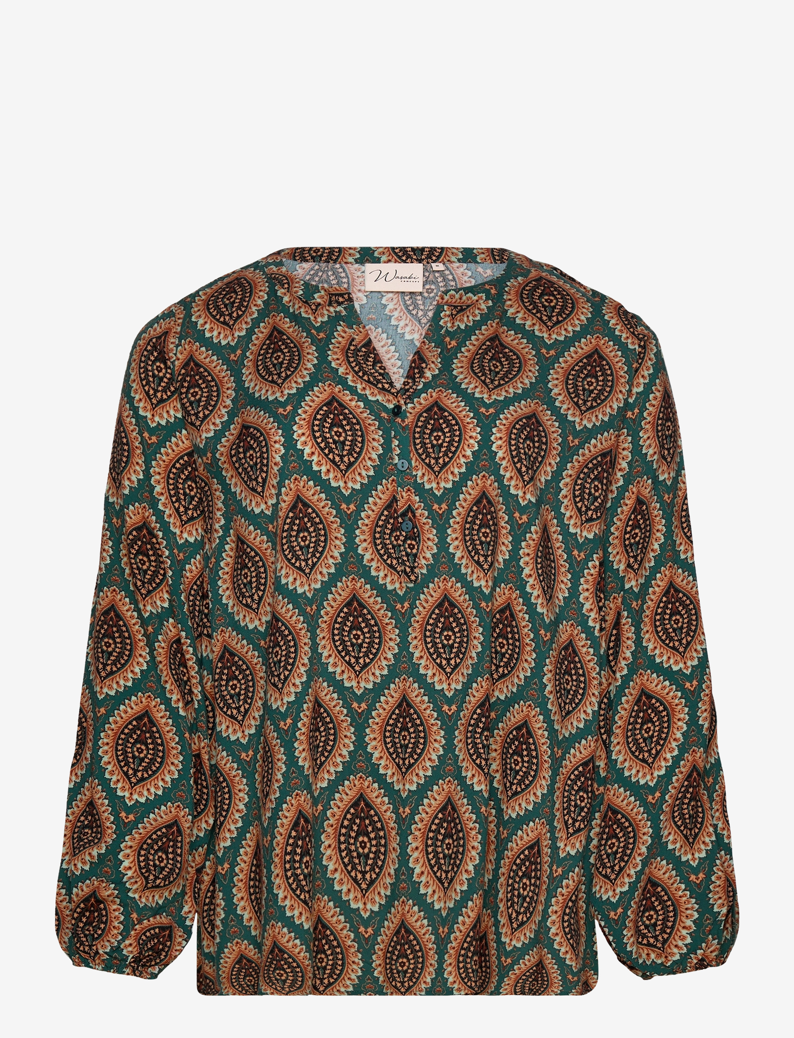 Wasabiconcept - WA-SHEELA - langærmede bluser - shady green combi - 2