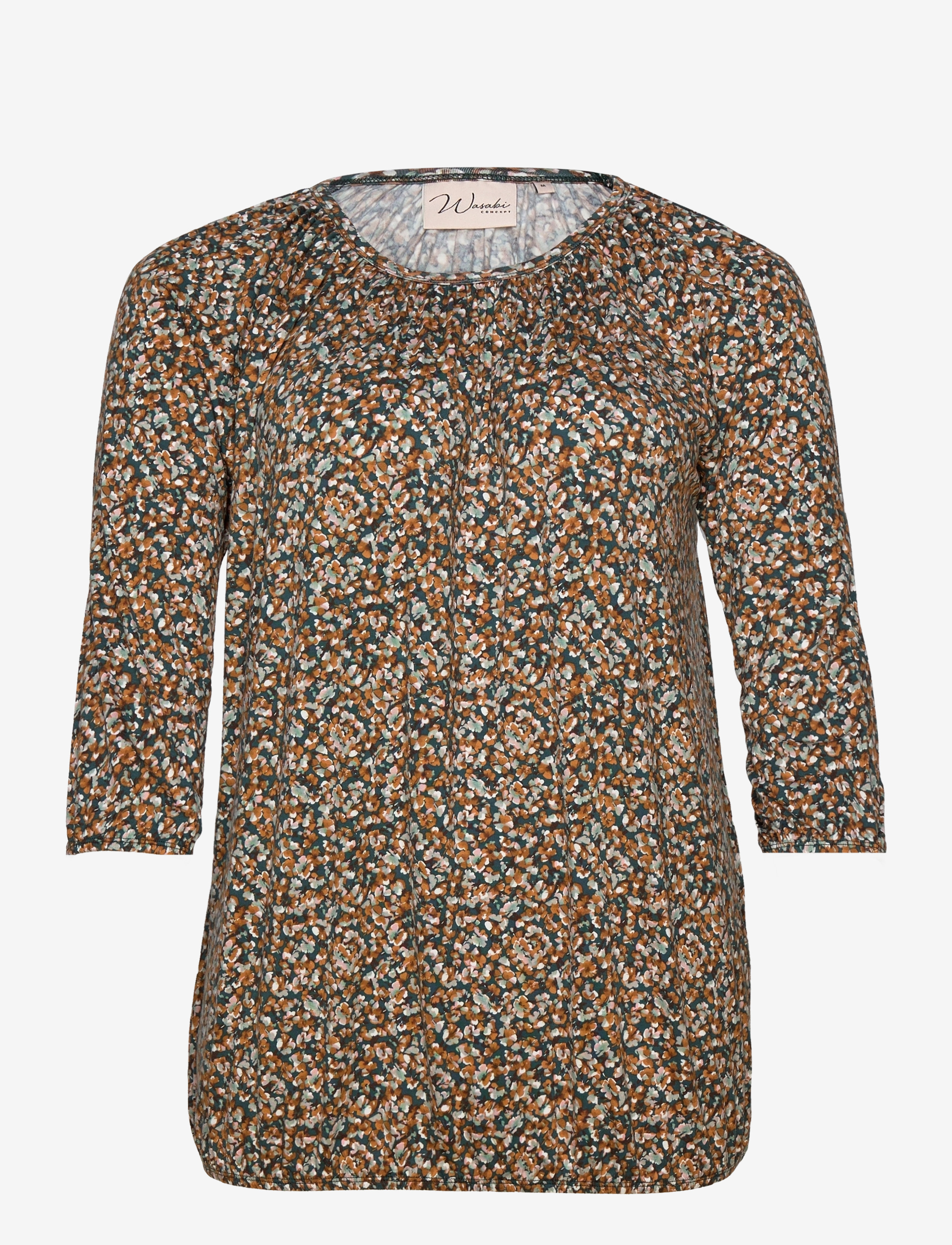Wasabiconcept - WA-SKYE - langærmede bluser - shady green combi - 2