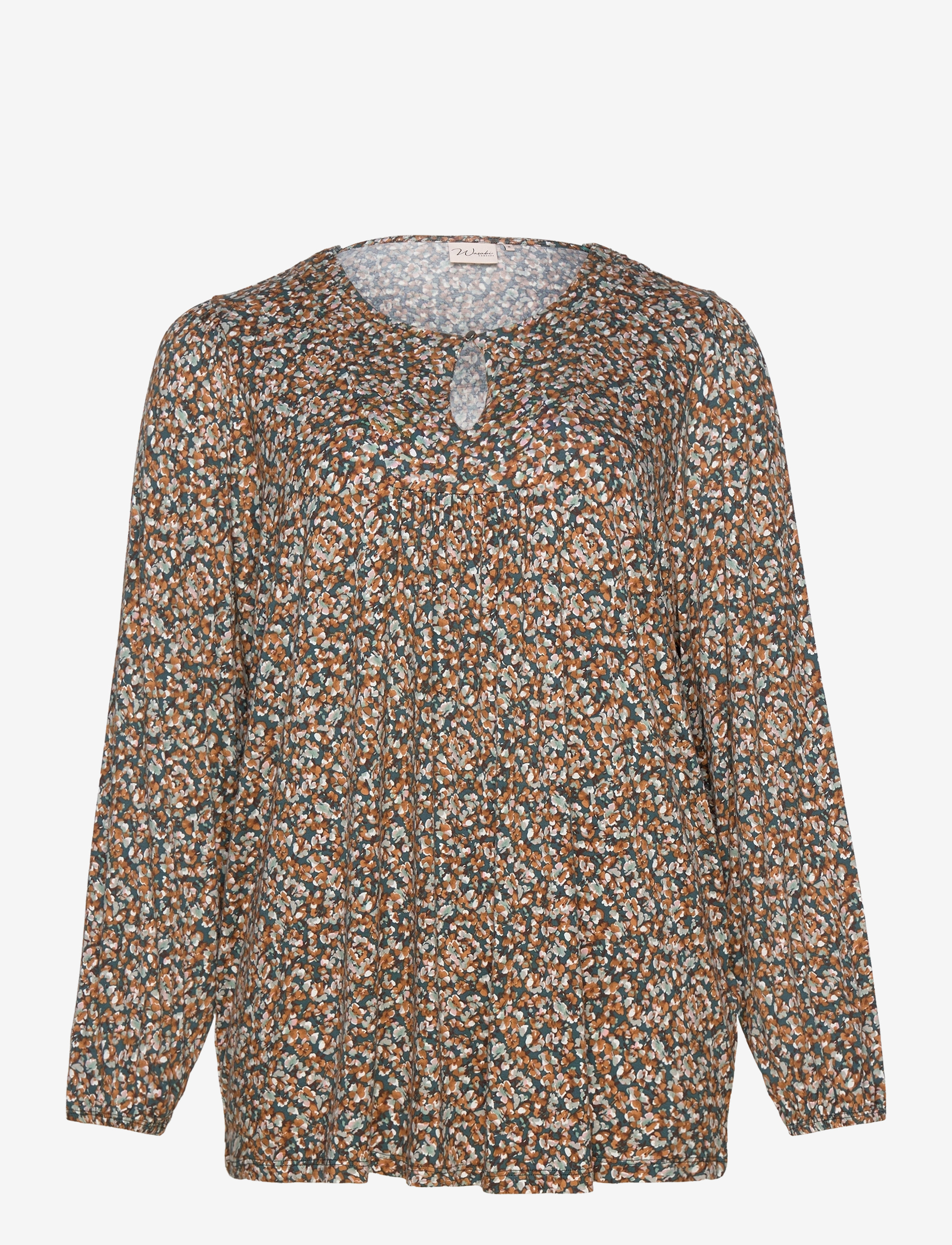 Wasabiconcept - WA-SKYE - long-sleeved blouses - shady green combi - 2