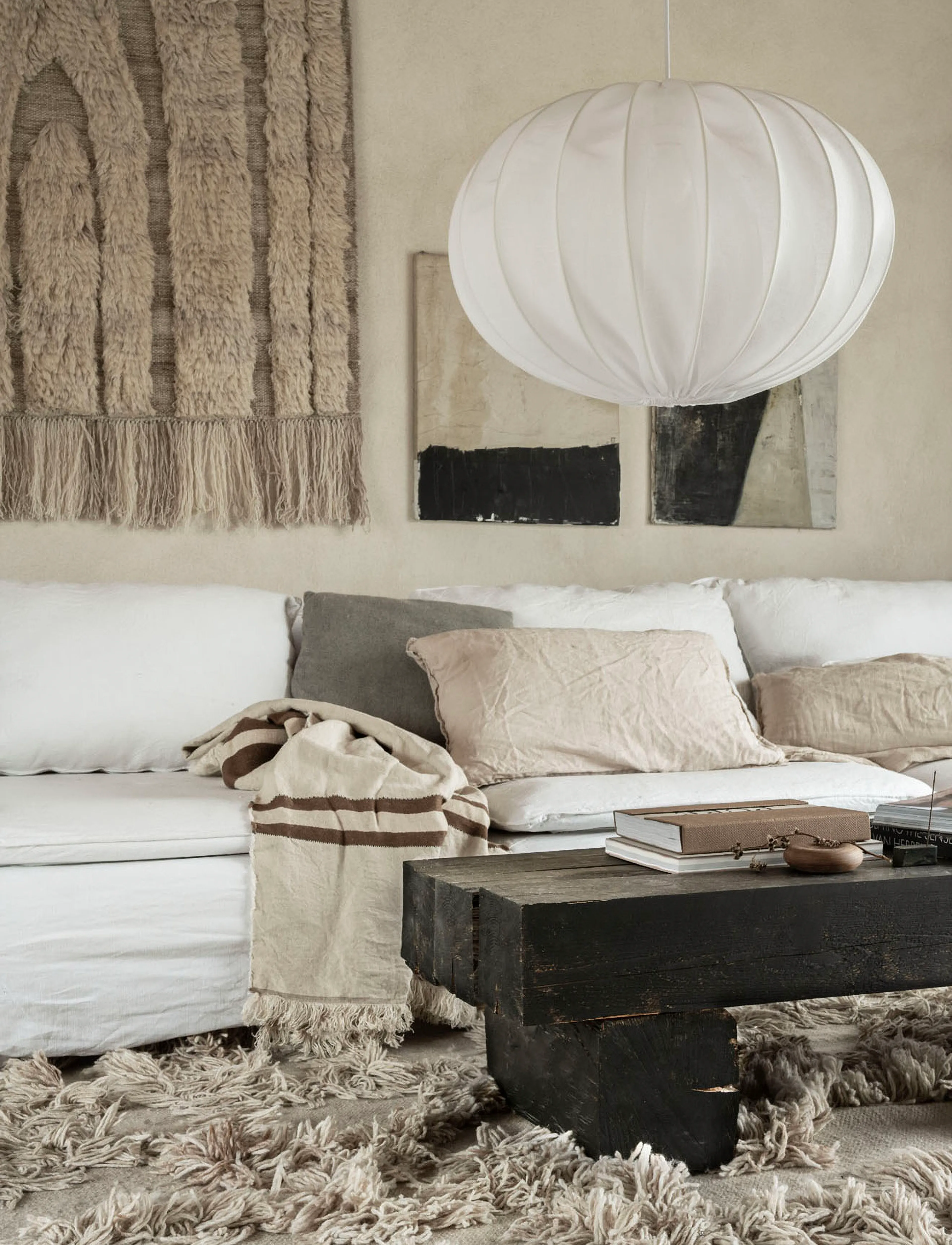 Watt & Veke Boll Linen, Ø 40 cm, Lamps, Weiß - Wall Homeware
