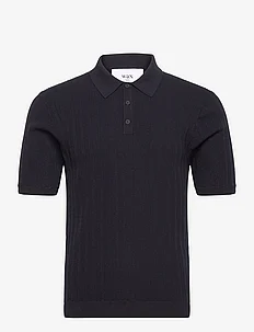 NAPLES POLO VERTICAL KNIT MIDNIGHT, Wax London