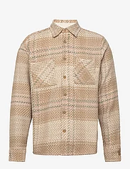 Wax London - WHITING OVERSHIRT OMBRE GIANT WDWPANE BEIGE / PINK - klær - beige / pink - 0