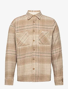 WHITING OVERSHIRT OMBRE GIANT WDWPANE BEIGE / PINK, Wax London