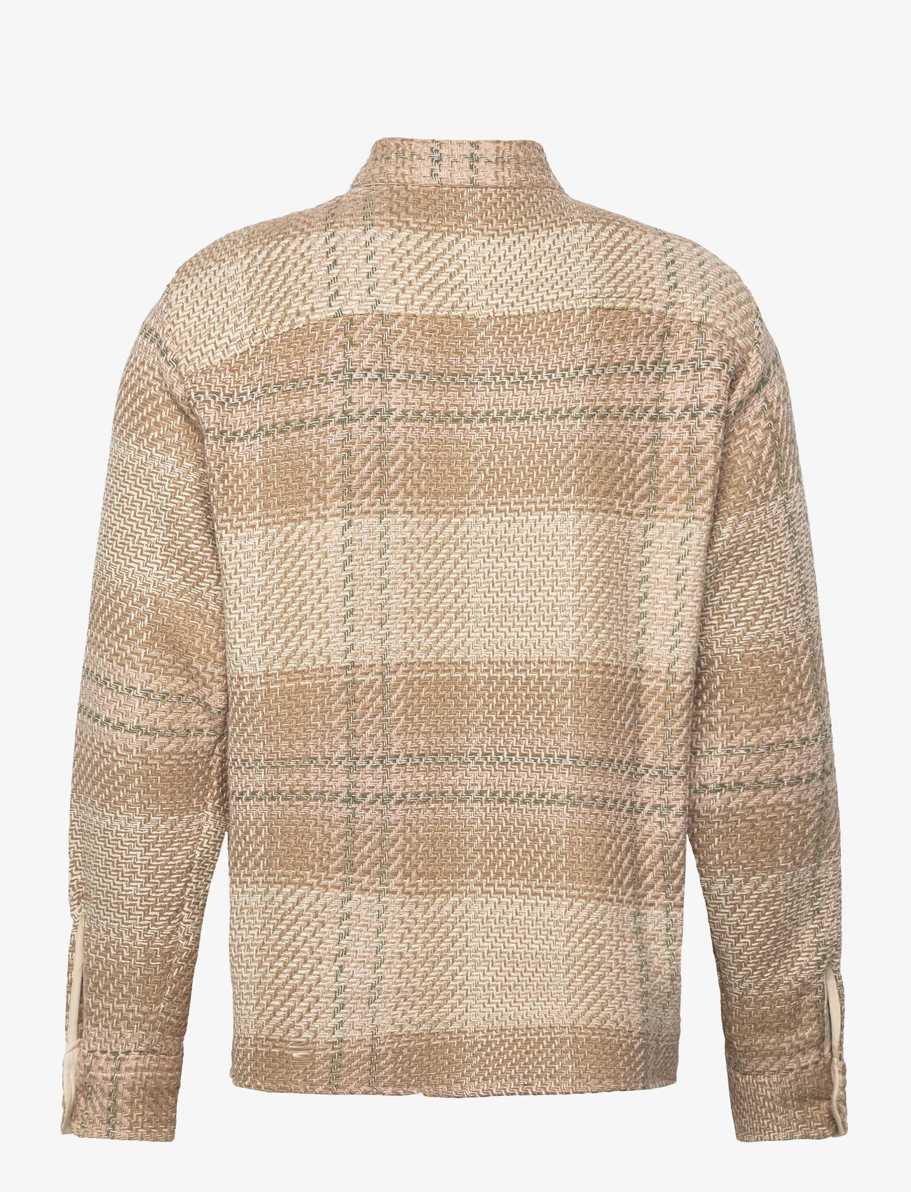 Wax London - WHITING OVERSHIRT OMBRE GIANT WDWPANE BEIGE / PINK - klær - beige / pink - 1