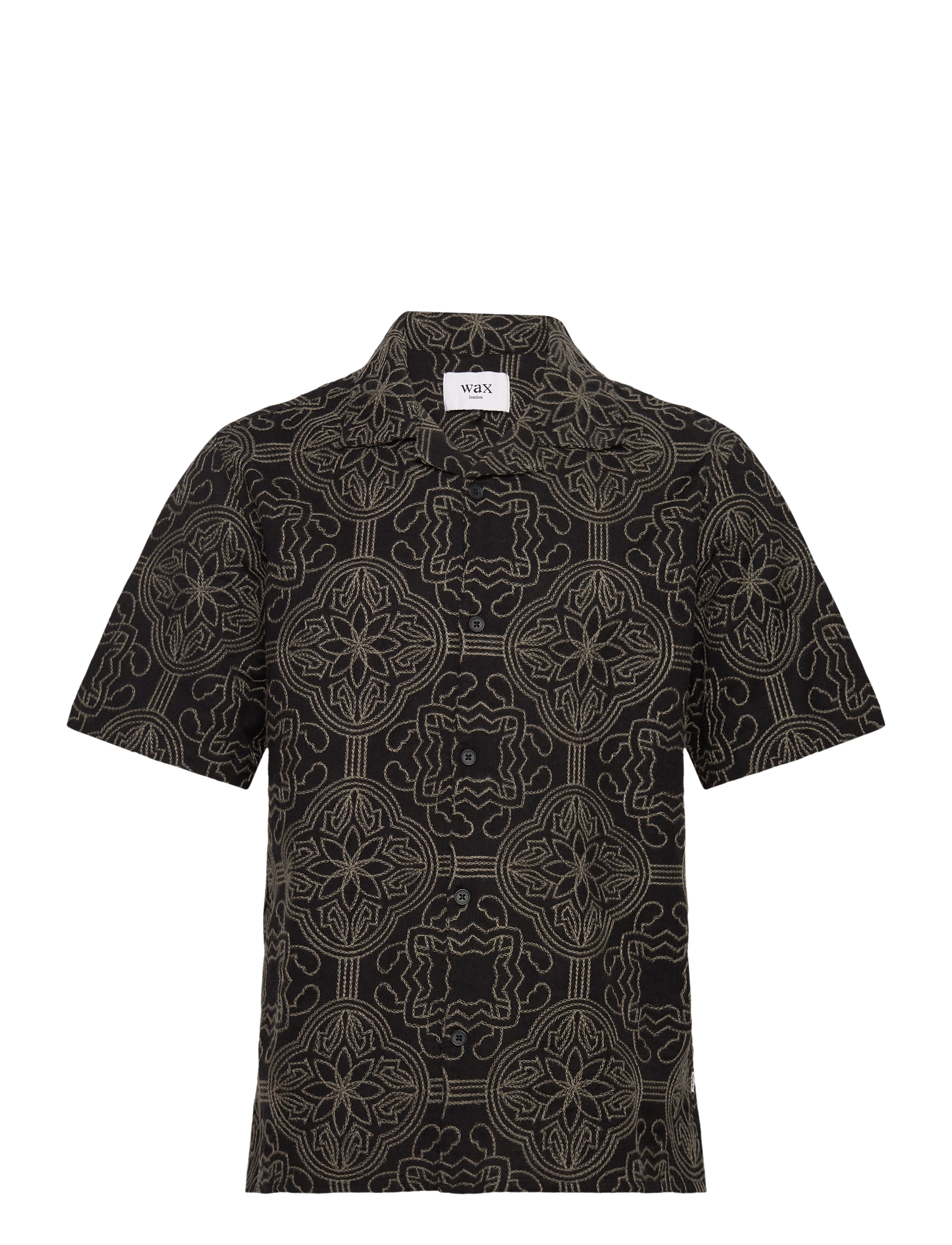 Wax London DIDCOT SS SHIRT TILE STITCH BLACK/GREEN -  - BLACK/GREEN / black