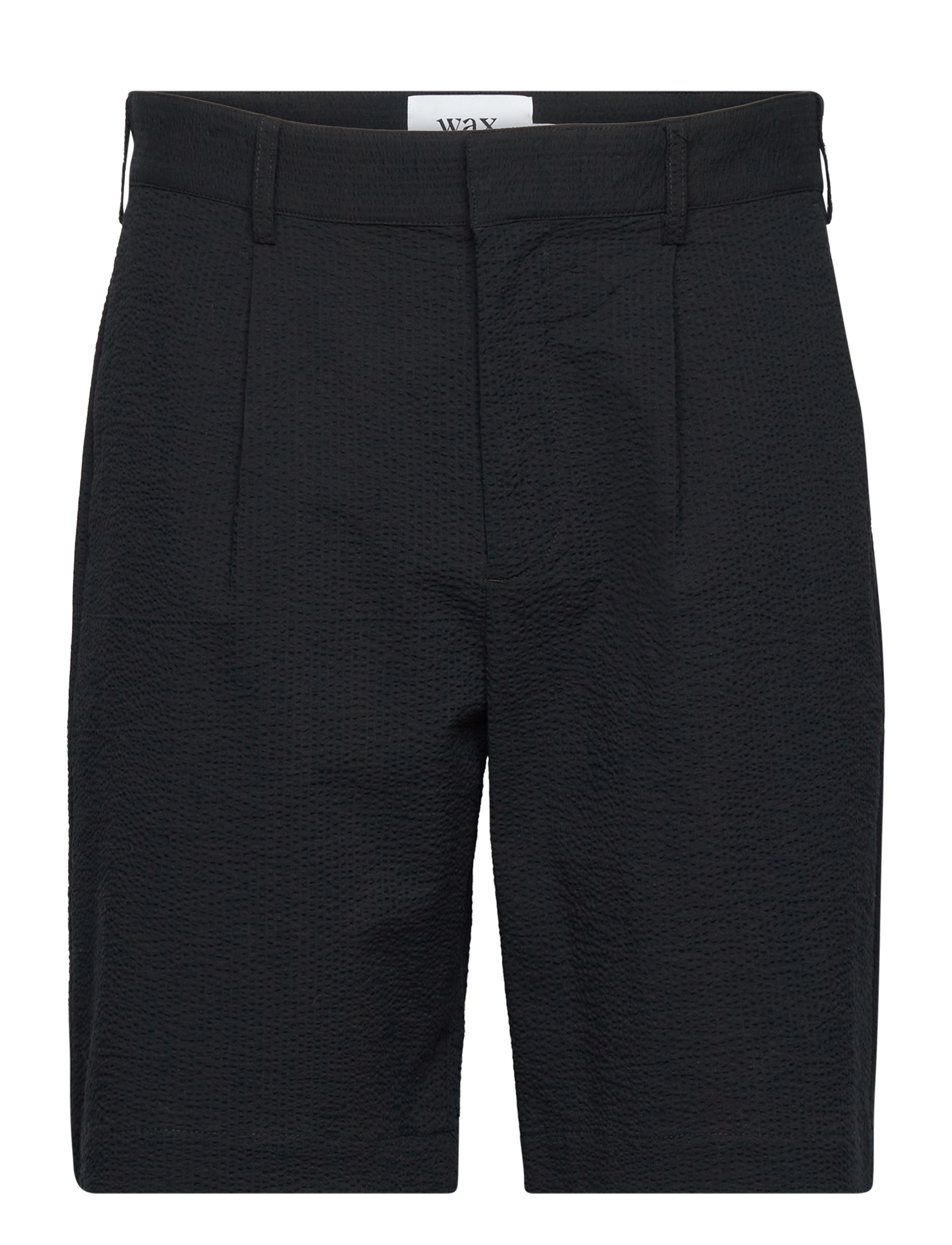 Wax London LINTON PLEAT SHORT SEERSUCKER BLACK - 4 for 3 - BLACK / black