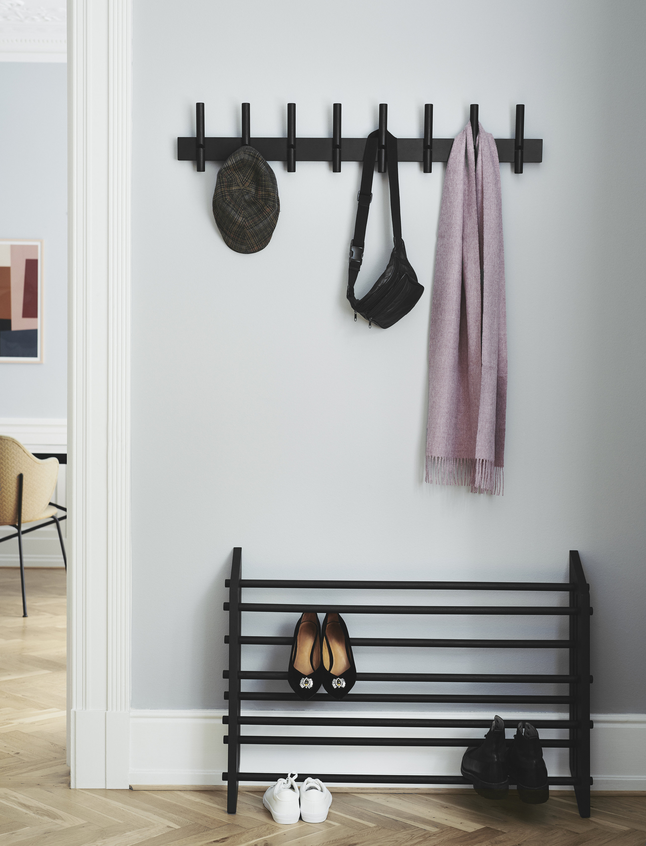 We Do Wood Reces Knagerække, Sort, L:98 cm x 98, Furniture, Schwarz - Coat Hooks & Racks, Homeware
