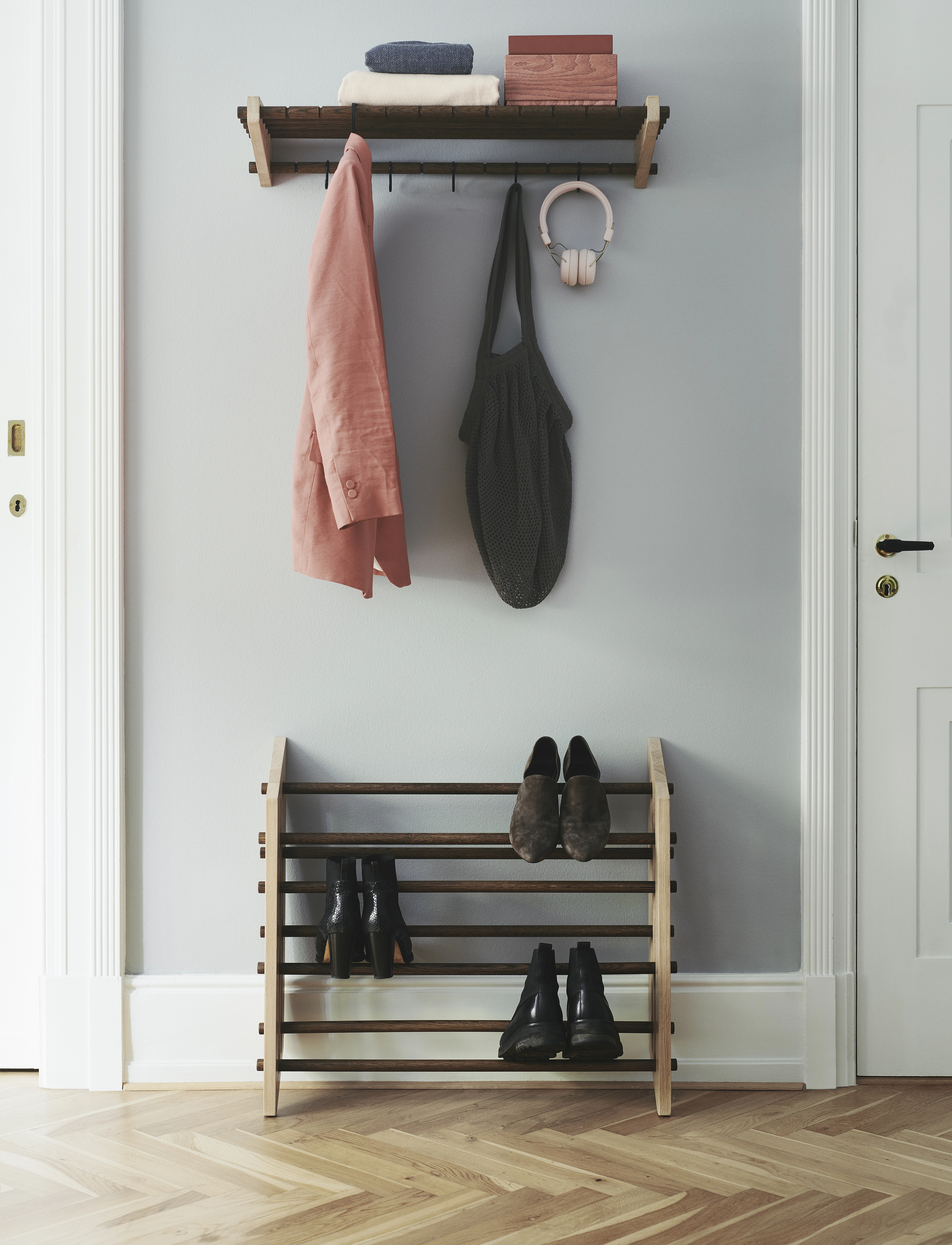 We Do Wood - Moodrack hat shelf - jakkekroker & stativ - oak - 2