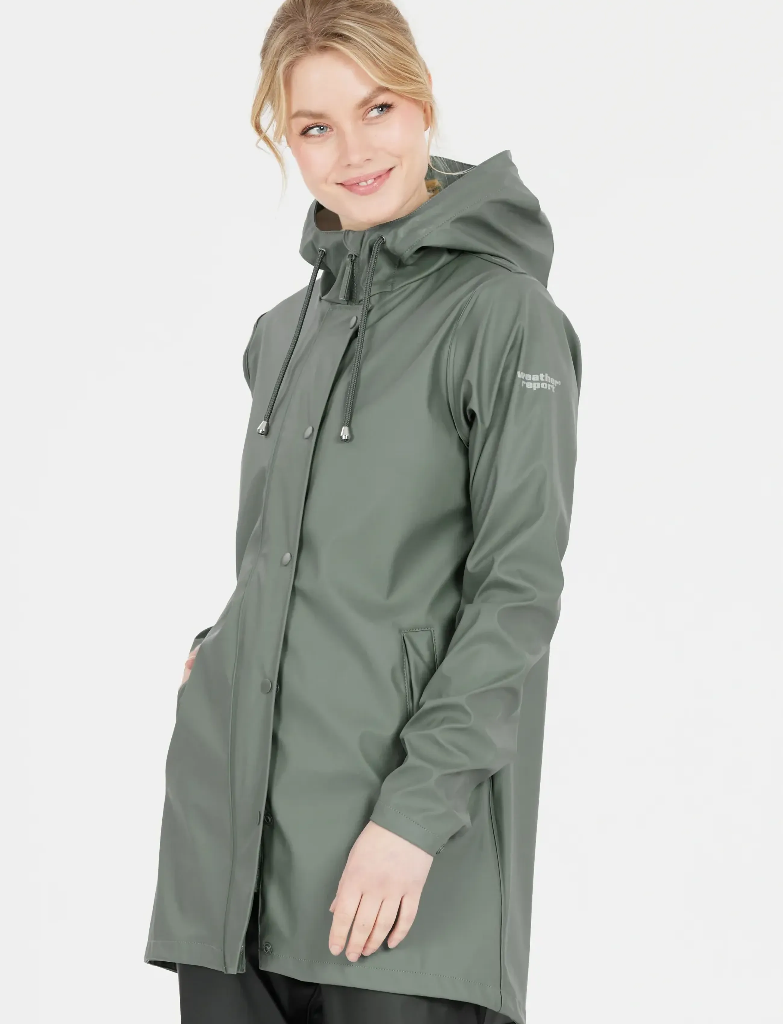Weather Report Petra W Rain Jacket, 42, Green, Regntøj > Regnfrakker, Dame