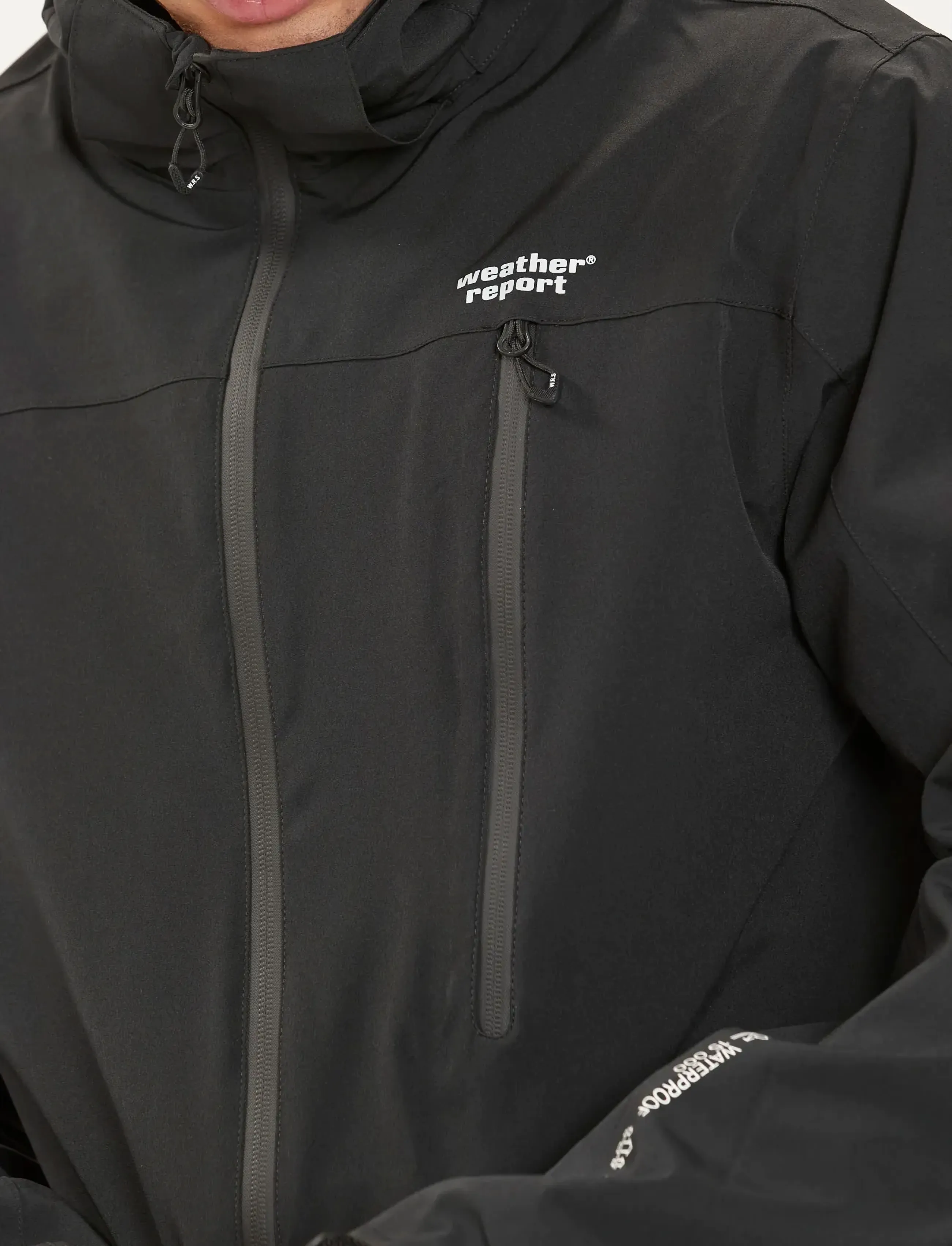 Weather Report Delton M Awg Jacket W-Pro 15000, L, Rainwear, Schwarz - Rain Coats, Männerswear