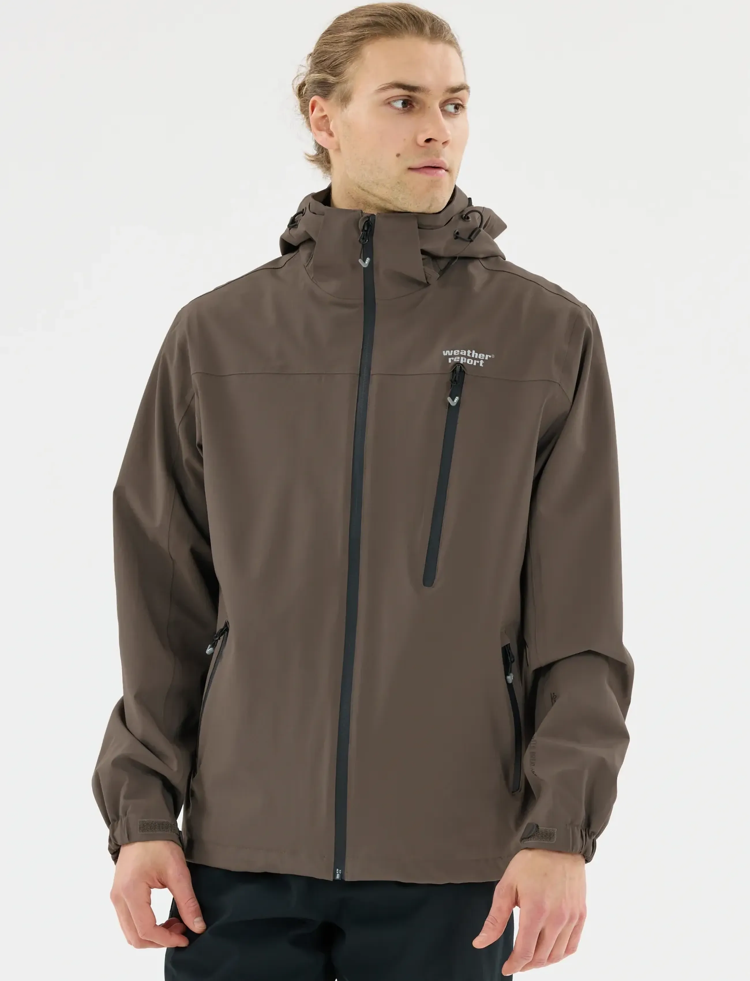 Weather Report Delton M Awg Jacket W-Pro 15000, XXL, Rainwear, Braun - Rain Coats, Männerswear