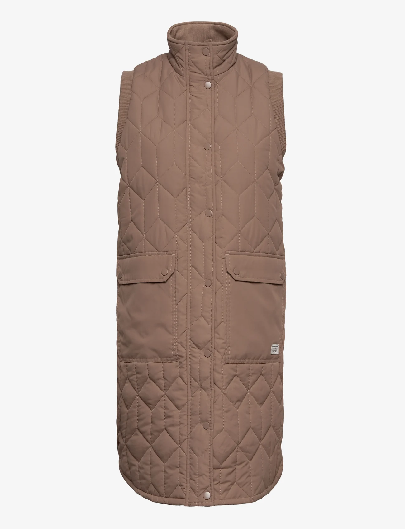 Weather Report - Beah W Long Quilted Vest - quiltade västar - pine bark - 0