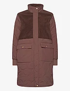 Hollie W Long Quilted Jacket - PINECONE