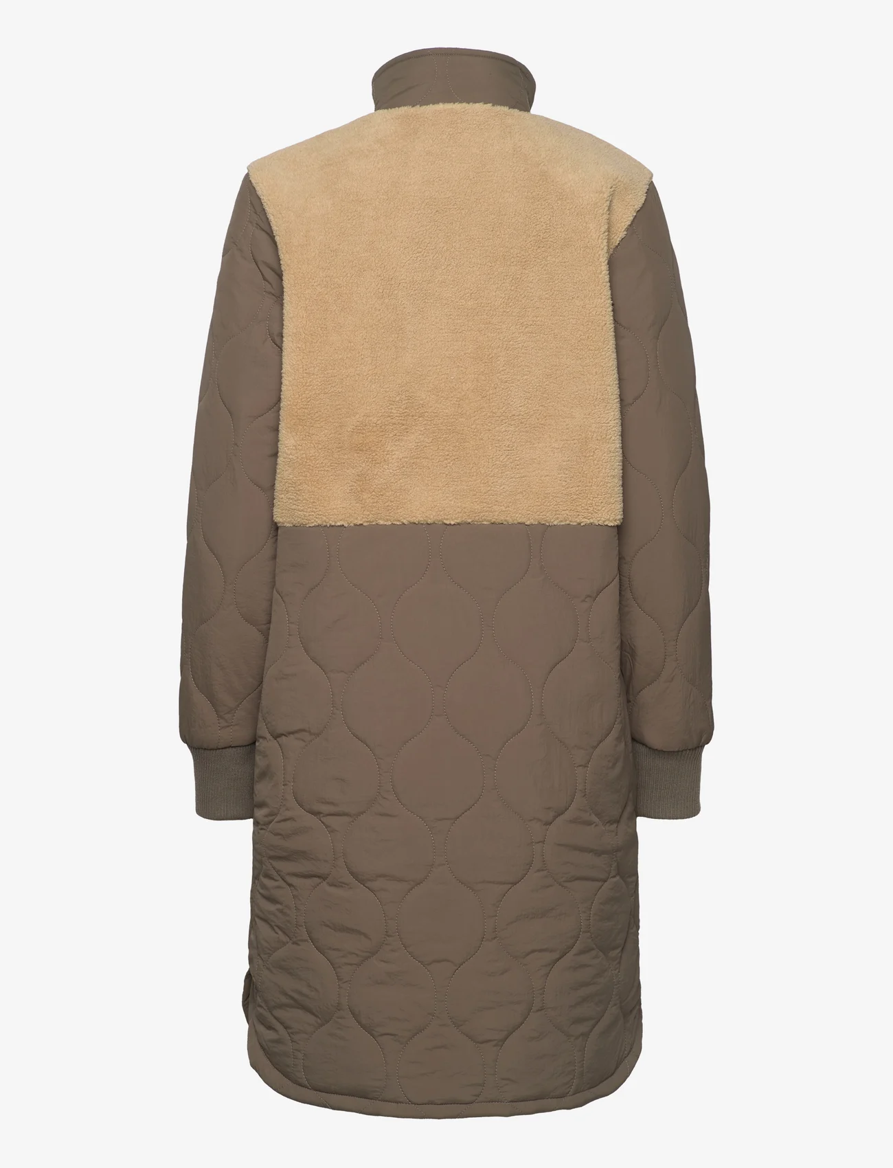 Weather Report - Hollie W Long Quilted Jacket - kevadjakid - travertine - 1