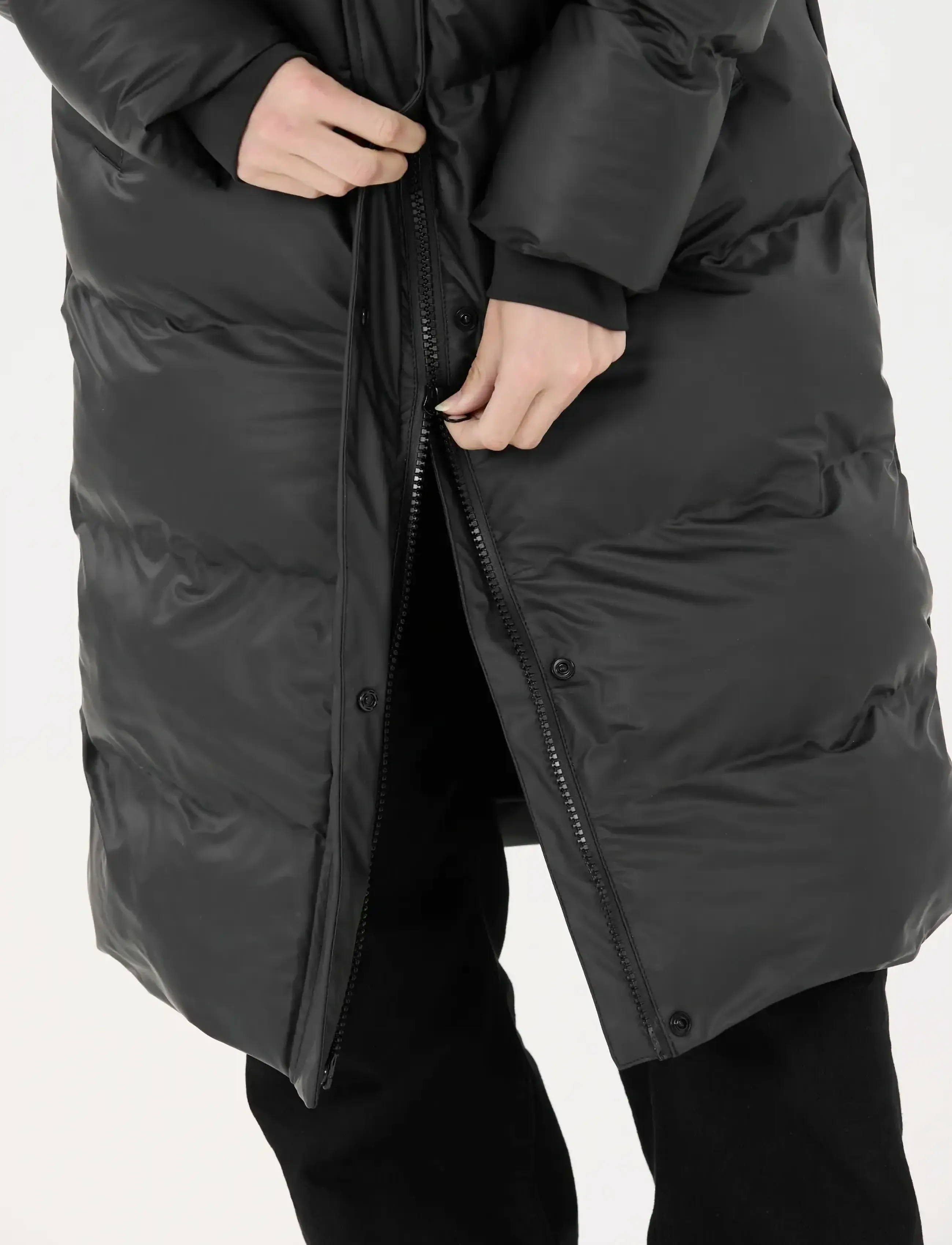 Weather Report - Audrey W Long PU Puffer Jacket W-Pr - black - 5