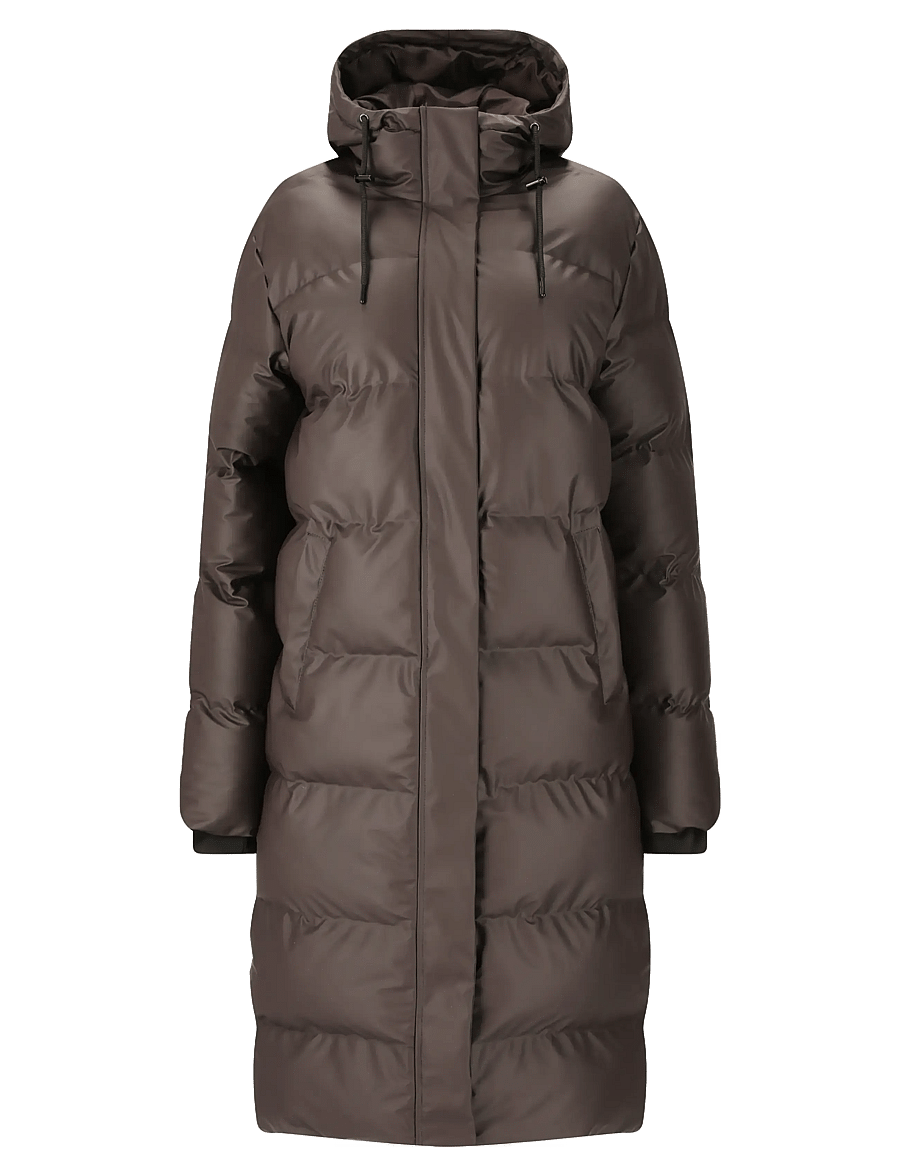 Weather Report - Audrey W Long PU Puffer Jacket W-Pr - espresso - 1