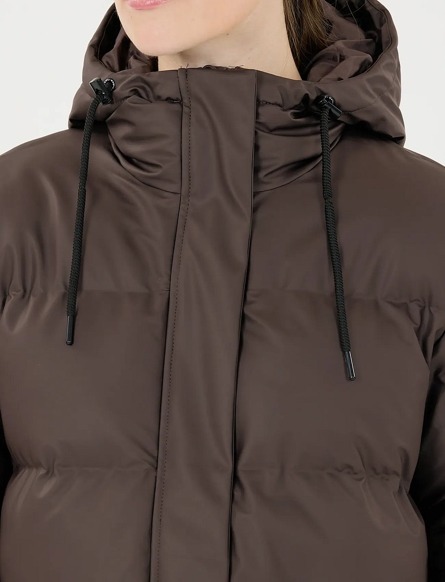 Weather Report - Audrey W Long PU Puffer Jacket W-Pr - espresso - 0