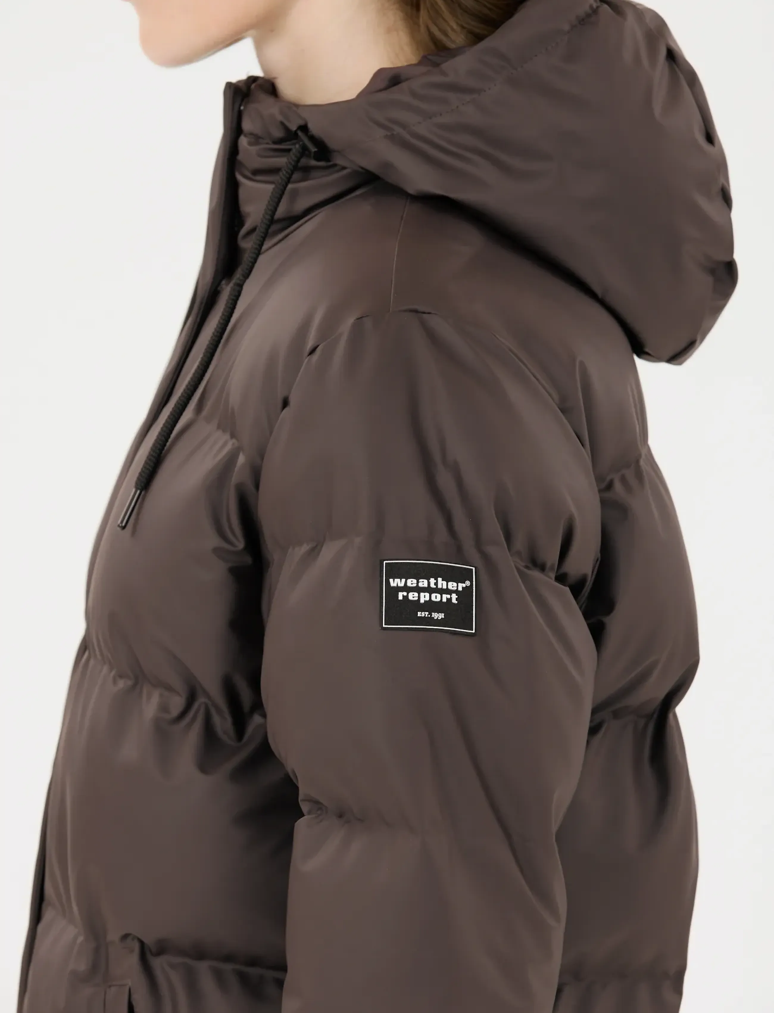 Weather Report - Audrey W Long PU Puffer Jacket W-Pr - espresso - 3