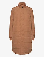 Cassidy W Long Puffer Jacket - BROWN