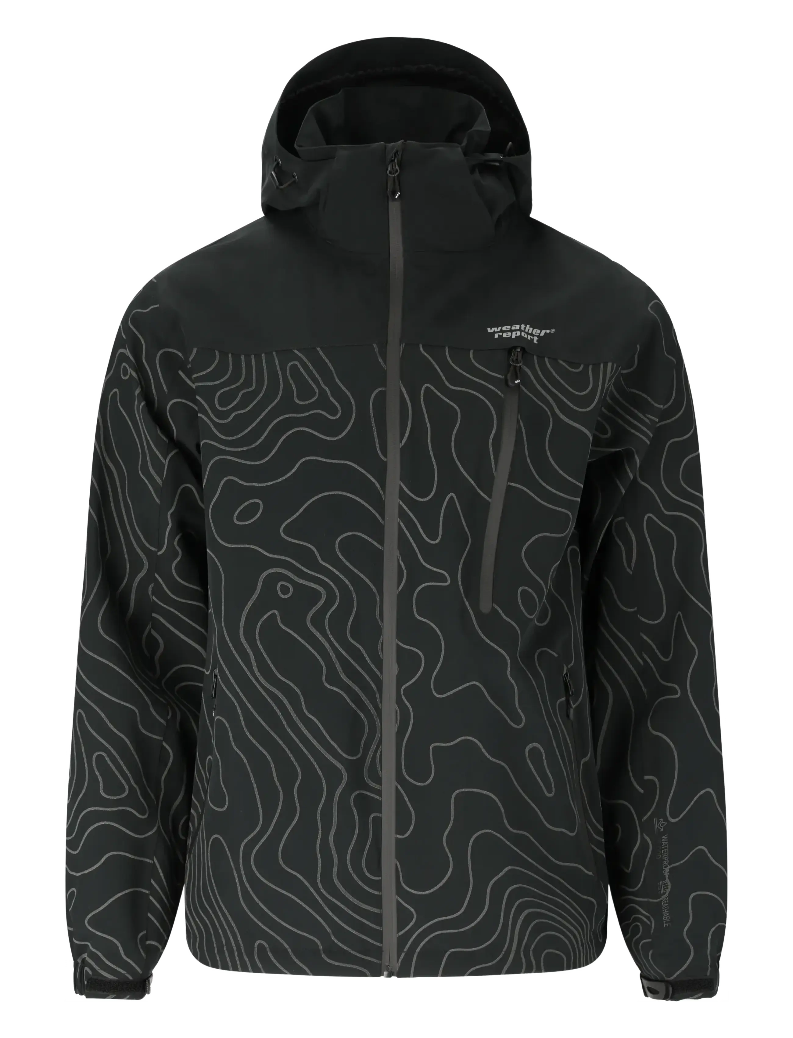 Weather Report Delton M AOP AWG Jacket W-PRO 15000 - Ulkovaatteet - BLACK / black