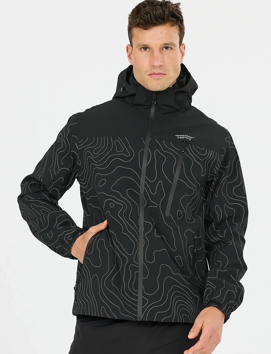 Weather Report - Delton M AOP AWG Jacket W-PRO 15000 - regnjakkar - black - 0