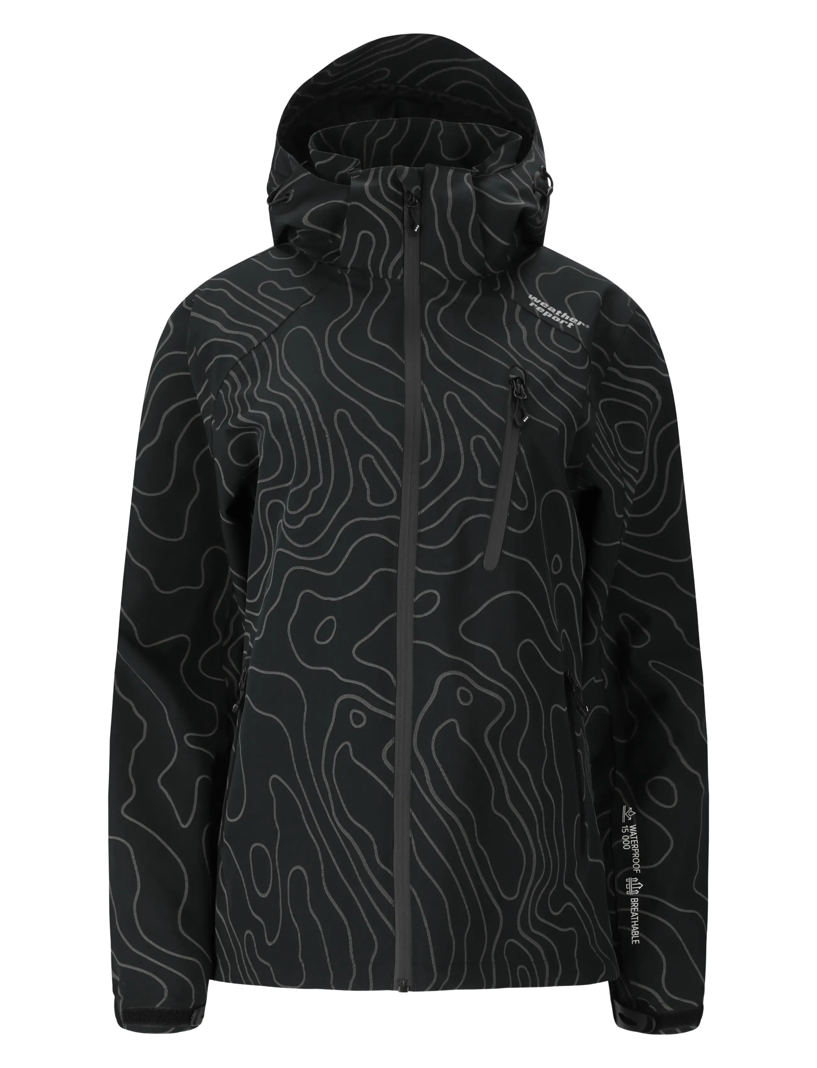 Weather Report Camelia W AOP AWG Jacket W-PRO 1500 - Clothing - BLACK / black