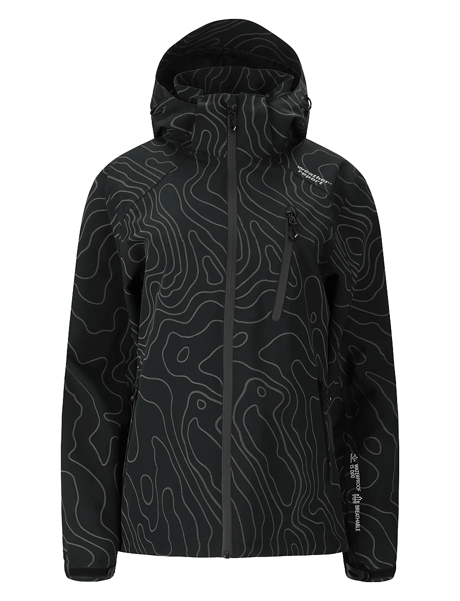 Weather Report - Camelia W AOP AWG Jacket W-PRO 1500 - friluftsjackor - black - 1