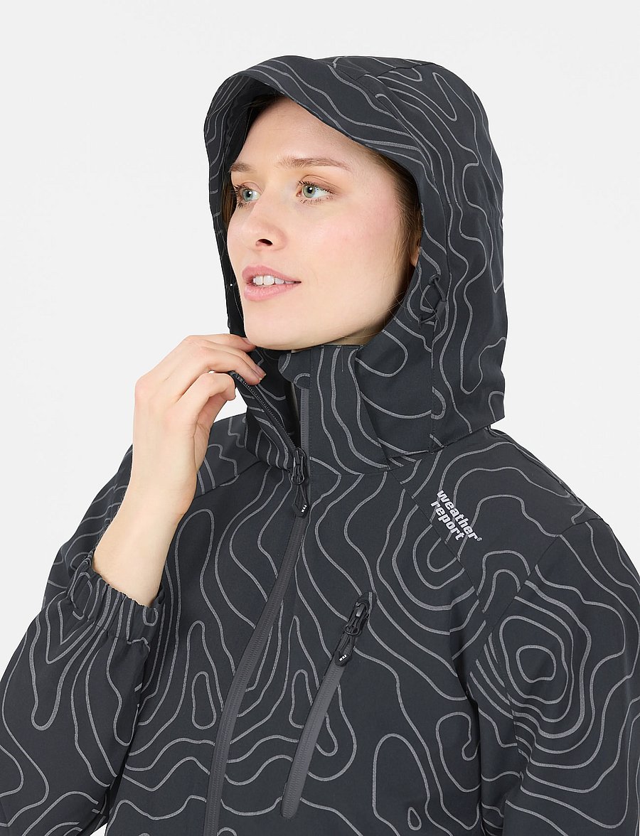 Weather Report - Camelia W AOP AWG Jacket W-PRO 1500 - friluftsjackor - black - 4