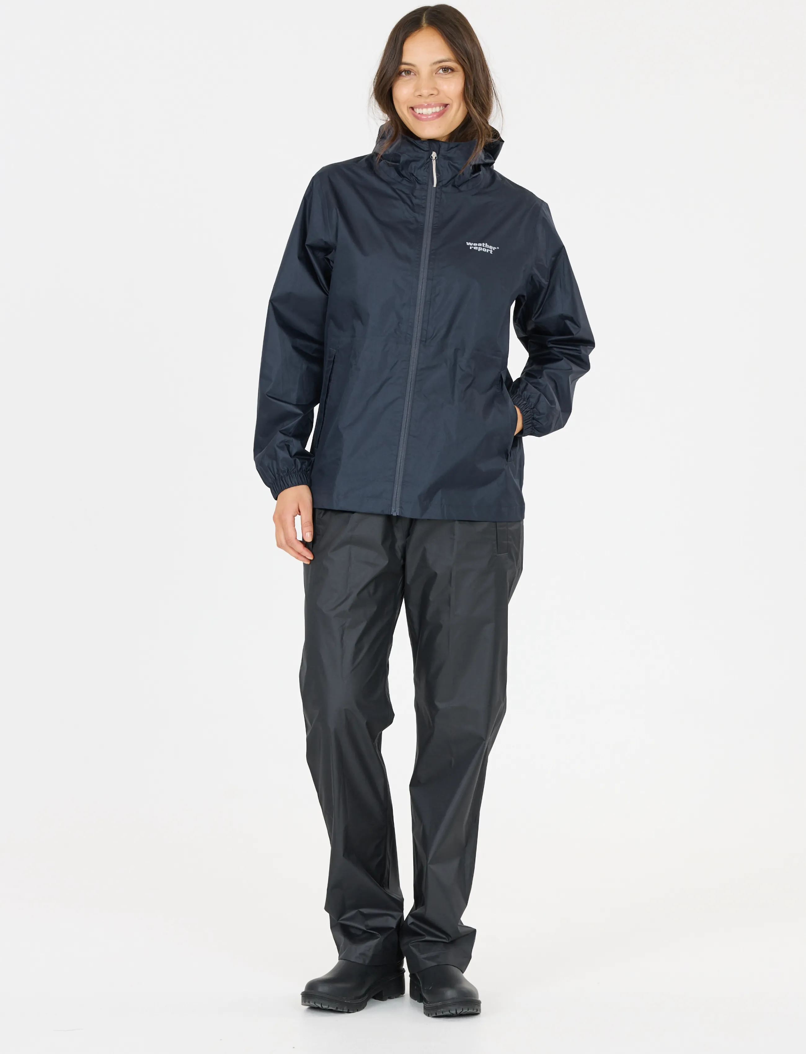 Weather Report Pack'way W Packable Jacket W-Pro 10, 44, Sport Rainwear, Marineblau - Raincoats, Frauen