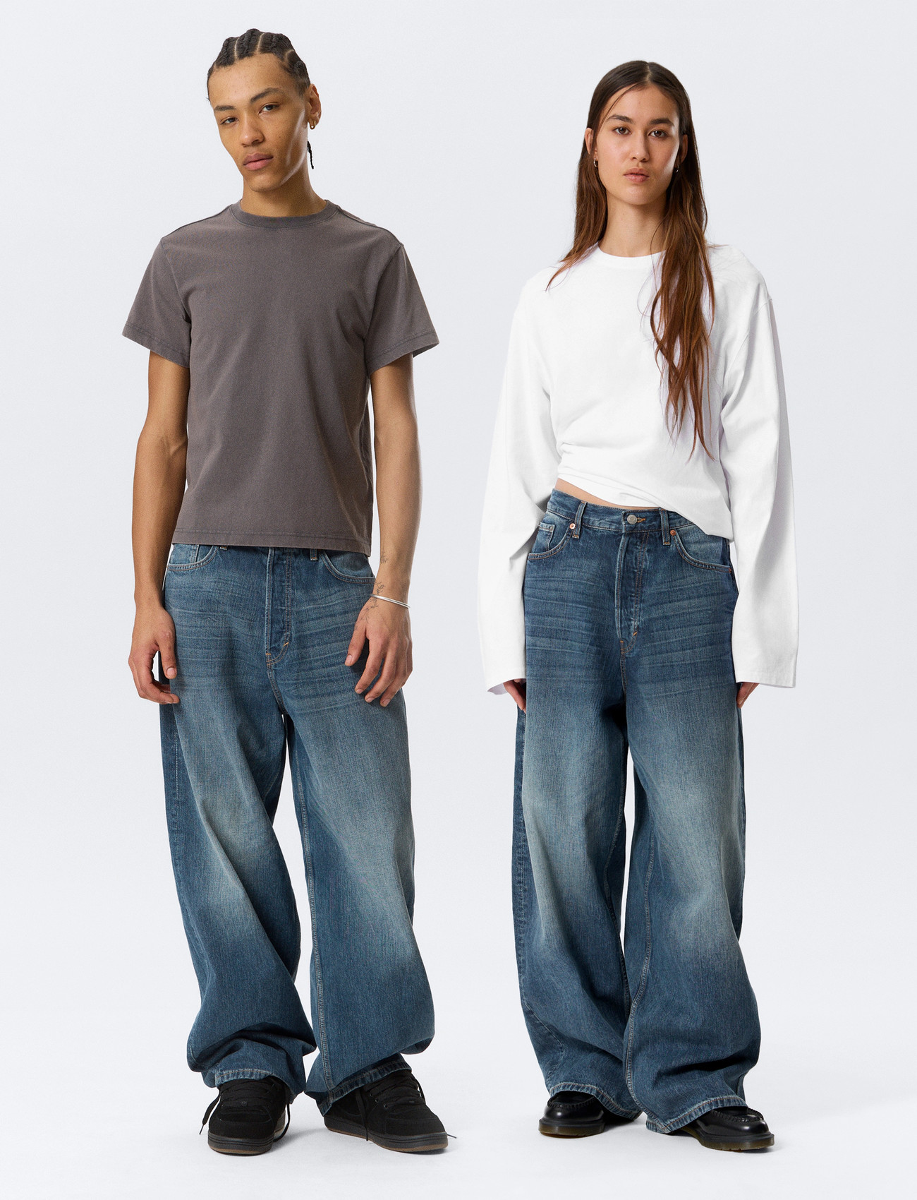 Weekday Astro Mid Rise Loose Baggy Unisex Jeans - - 29 x 32 3