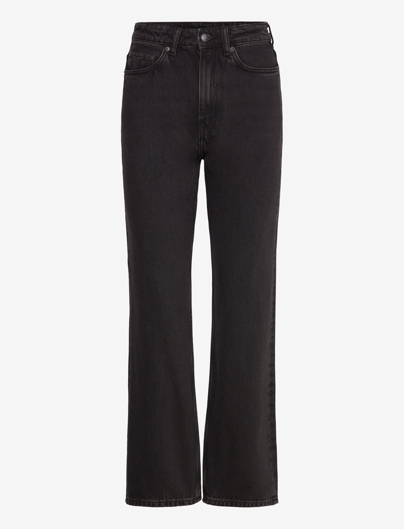 Weekday - Rowe Super High Waisted Regular Straight Leg Jeans - straight jeans - echo black - 0
