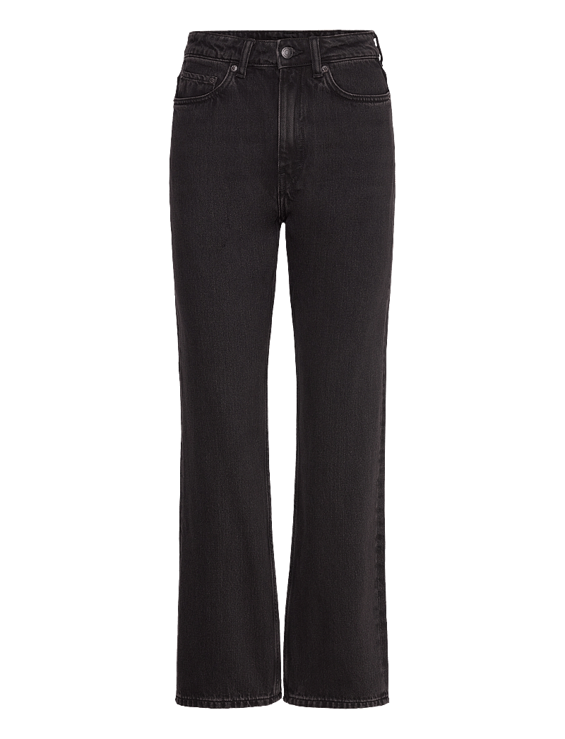 Weekday - Rowe Super High Waisted Regular Straight Leg Jeans - straight jeans - echo black - 0