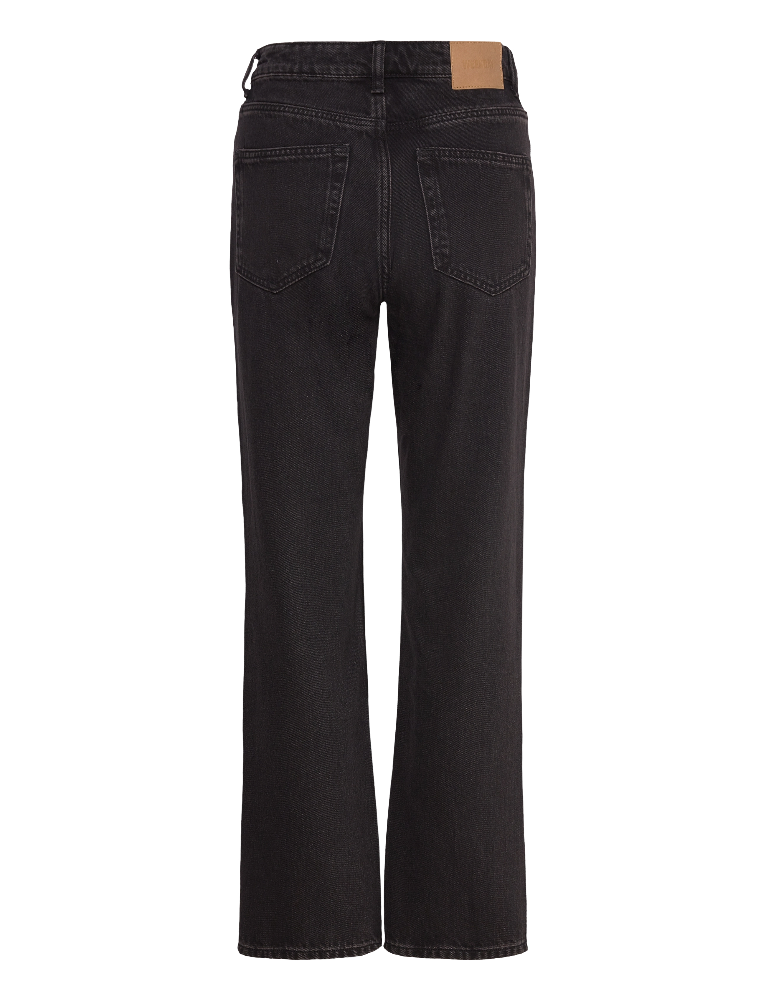 Weekday - Rowe Super High Waisted Regular Straight Leg Jeans - straight jeans - echo black - 1