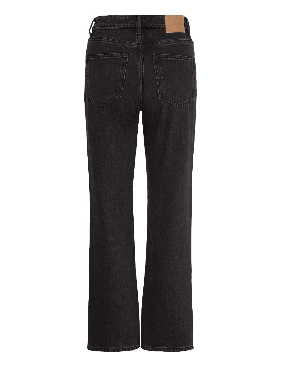 Weekday - Rowe Super High Waisted Regular Straight Leg Jeans - sirge säärega teksad - echo black - 1