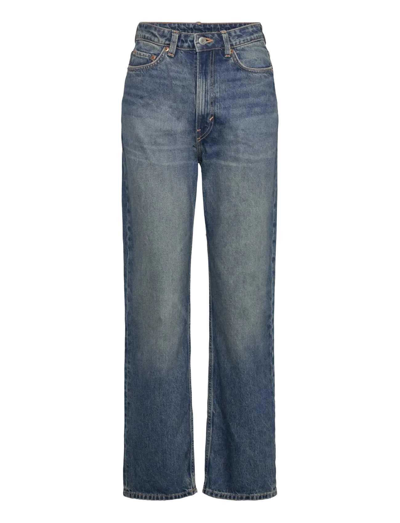 Weekday Rowe Super High Waisted Regular Straight Leg Jeans, 23 x 32, Blue, Jeans > Lige-Almindelige, Dame