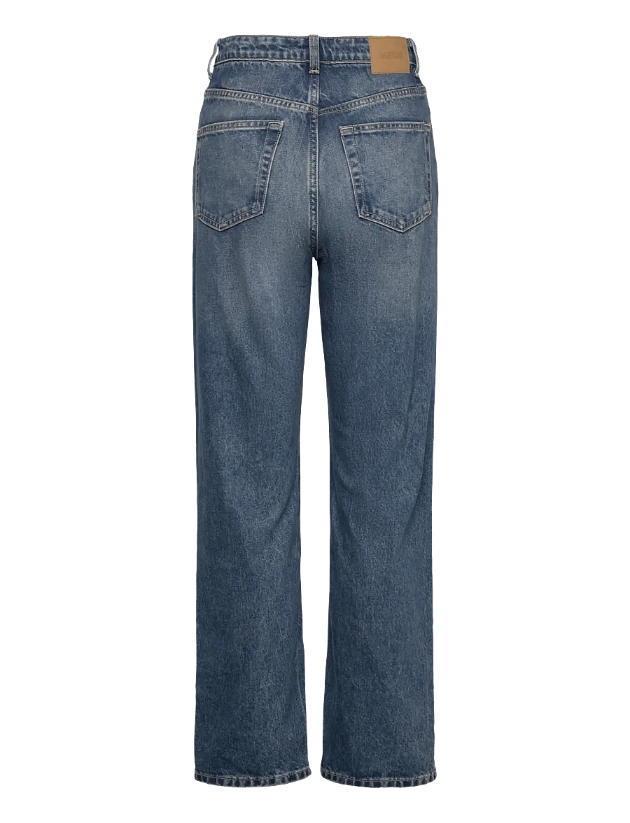 Weekday - Rowe Super High Waisted Regular Straight Leg Jeans - sirge säärega teksad - iron blue - 1