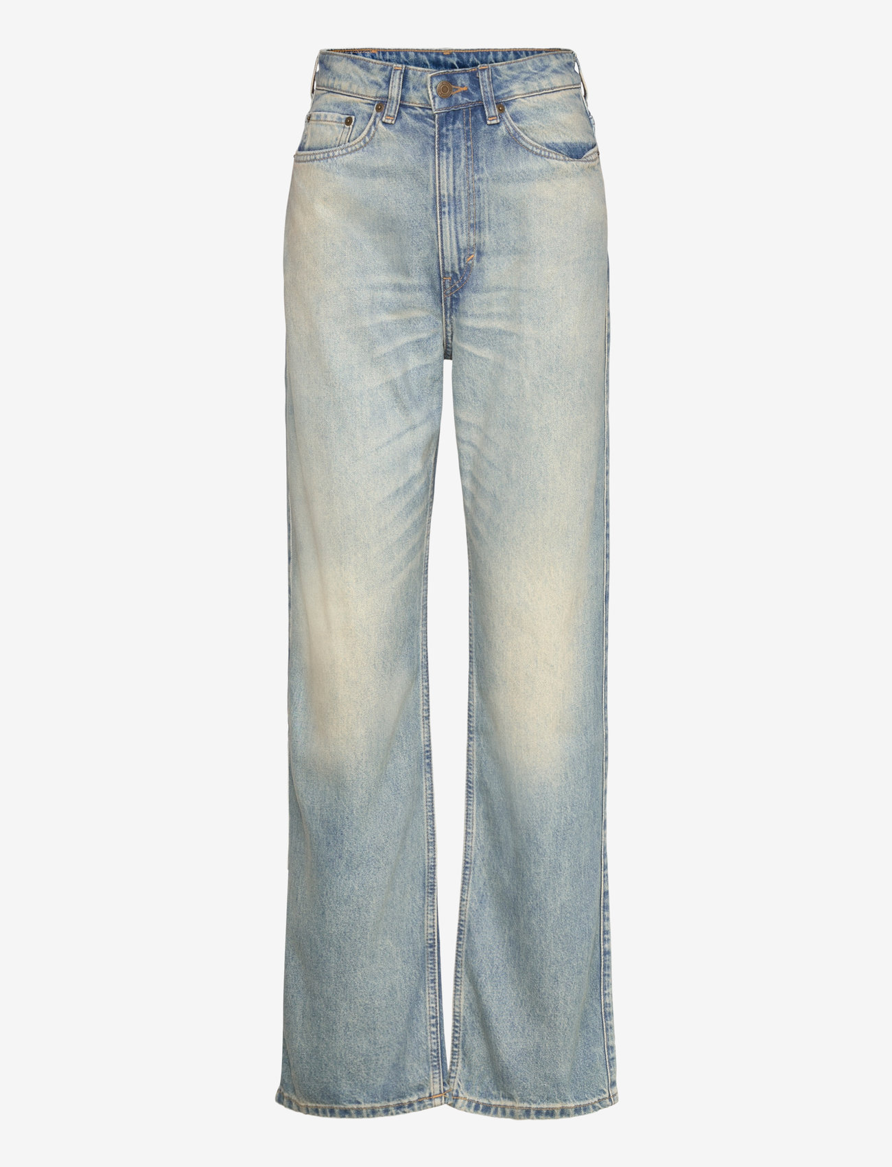 Weekday - Rowe Super High Waisted Regular Straight Leg Jeans - raka jeans - port blue - 0