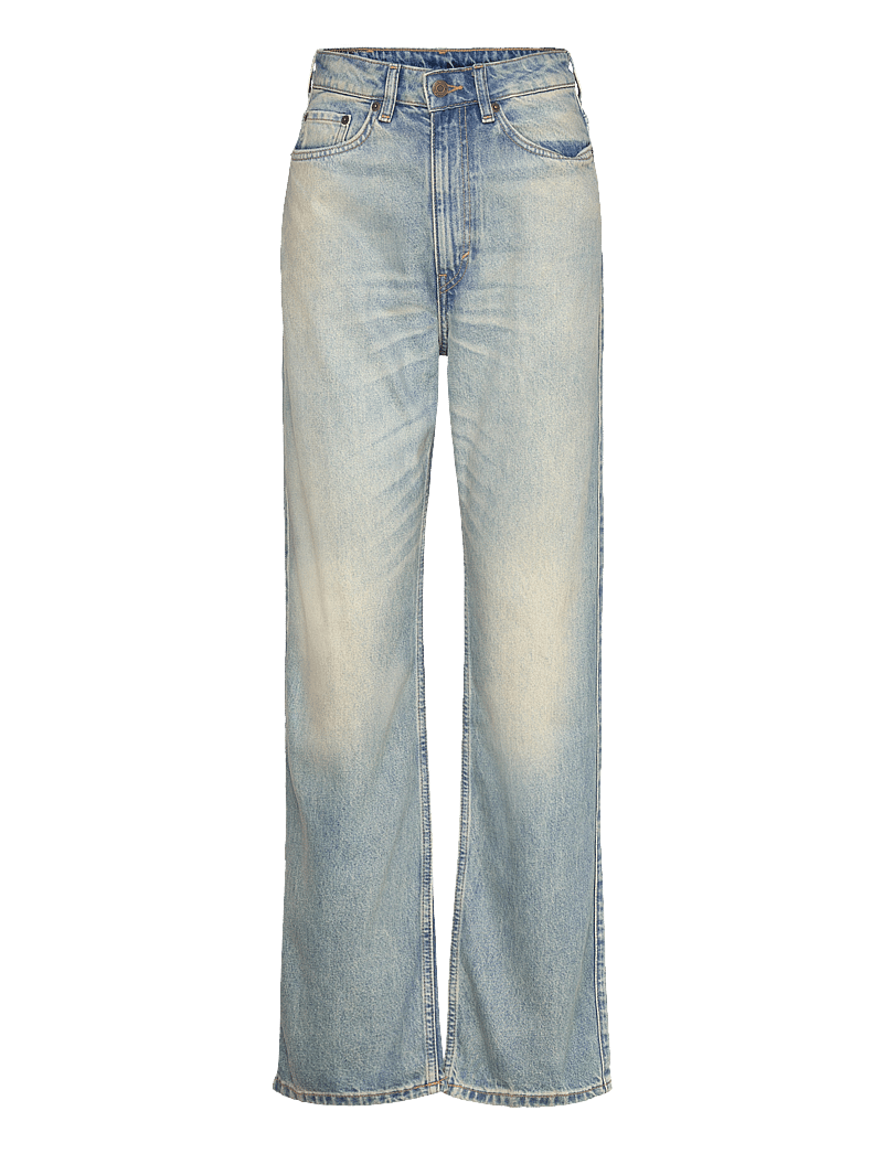 Weekday - Rowe Super High Waisted Regular Straight Leg Jeans - raka jeans - port blue - 0