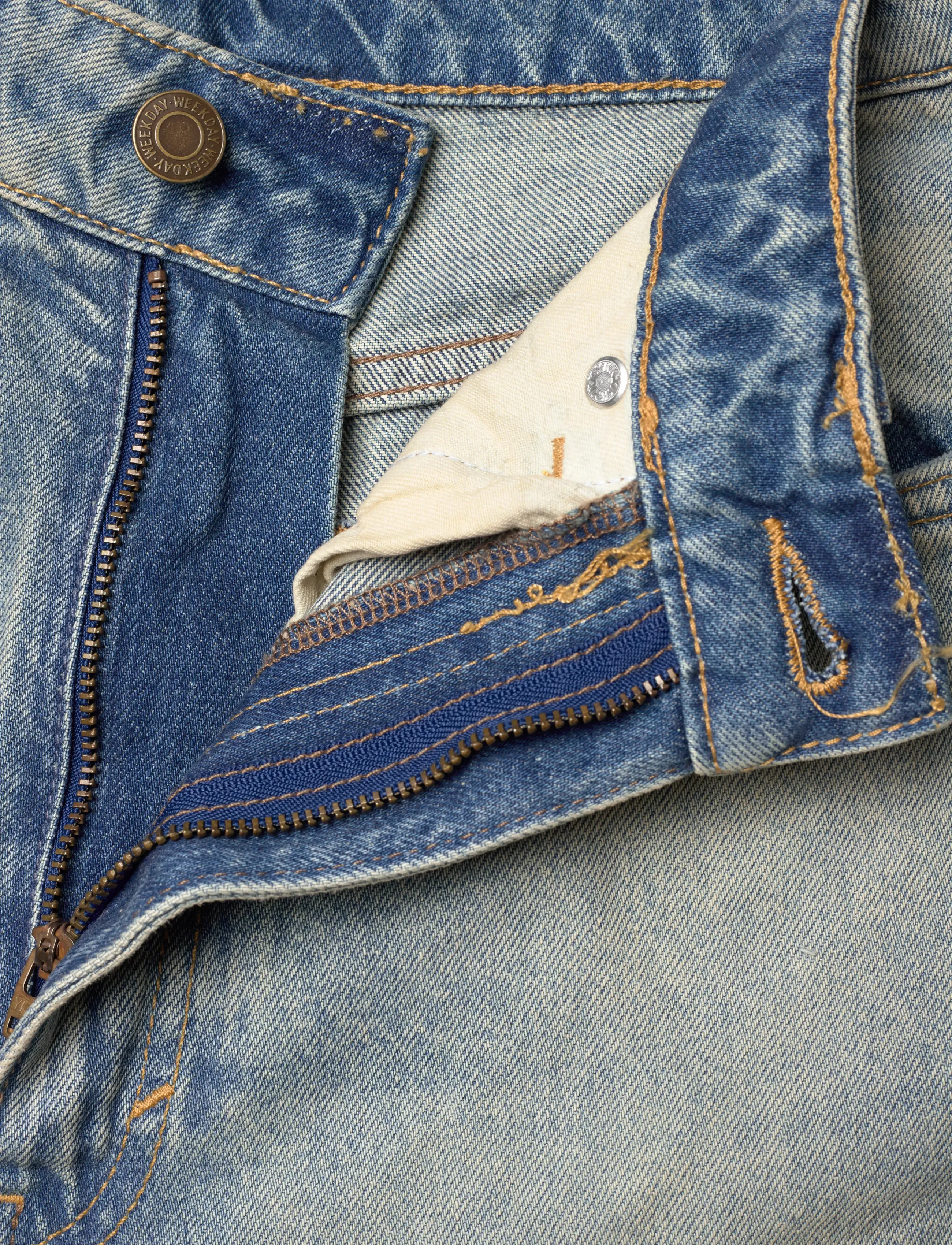 Weekday - Rowe Super High Waisted Regular Straight Leg Jeans - straight jeans - port blue - 3