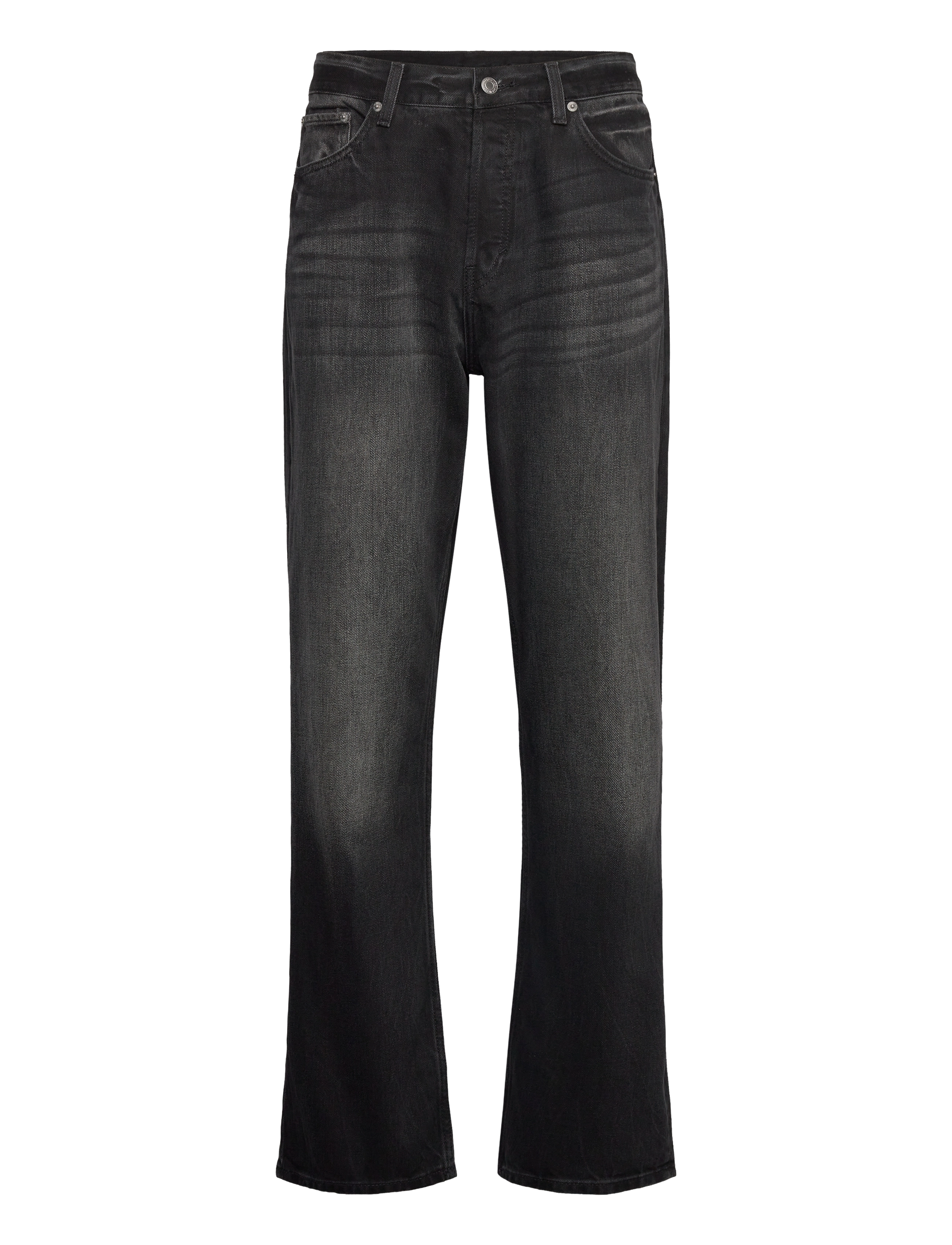 Weekday Space Mid Rise Relaxed Straight Leg Jeans - Jeans - BLACK OBSIDIAN / black