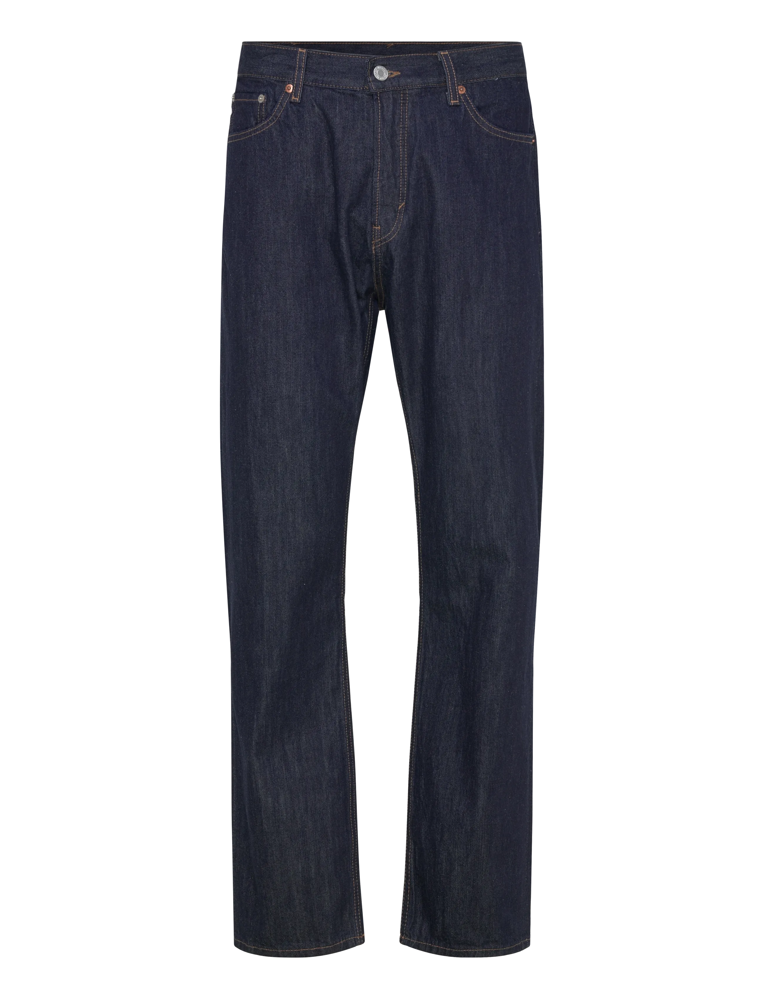 Weekday Space Mid Rise Relaxed Straight Leg Jeans - Jeans - BLUE RINSE / navy