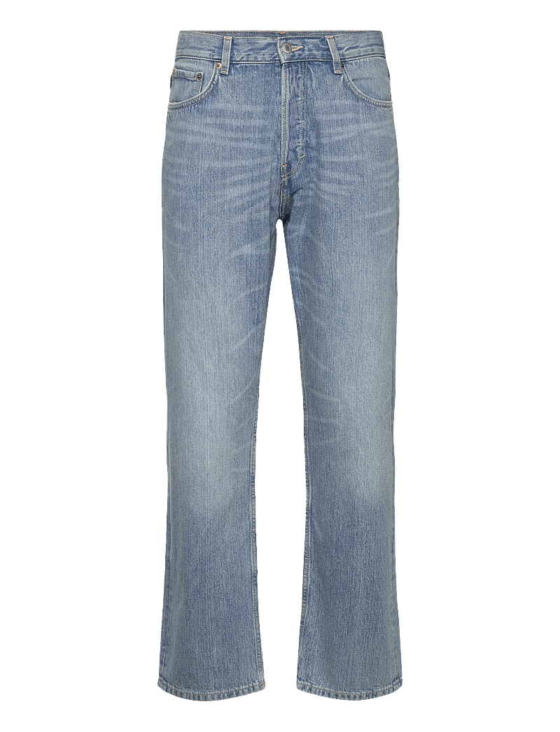 Weekday - Space Mid Rise Relaxed Straight Leg Jeans - regular jeans - blue stream - 0