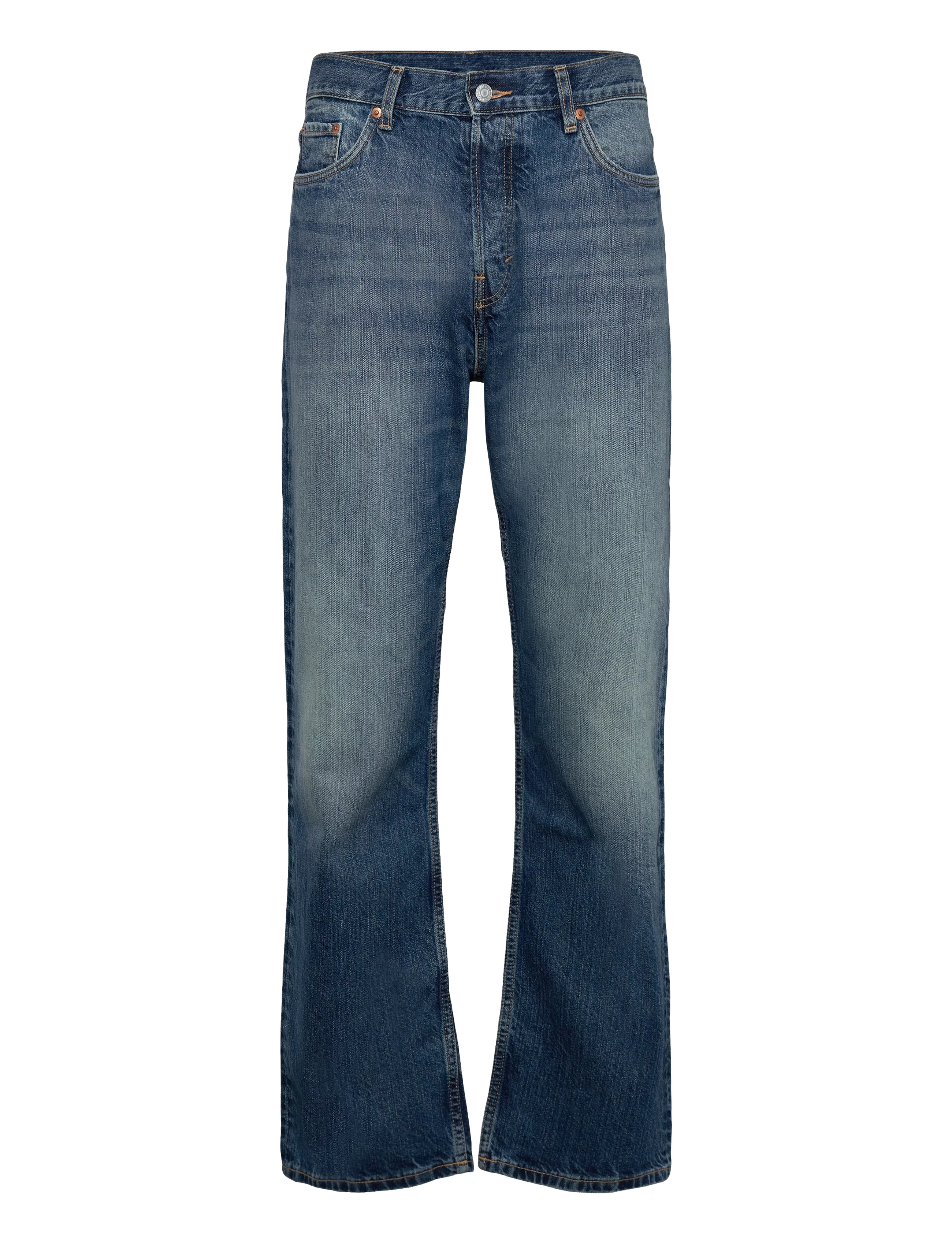 Weekday Space Mid Rise Relaxed Straight Leg Jeans - Tøj - RADIO BLUE / blue