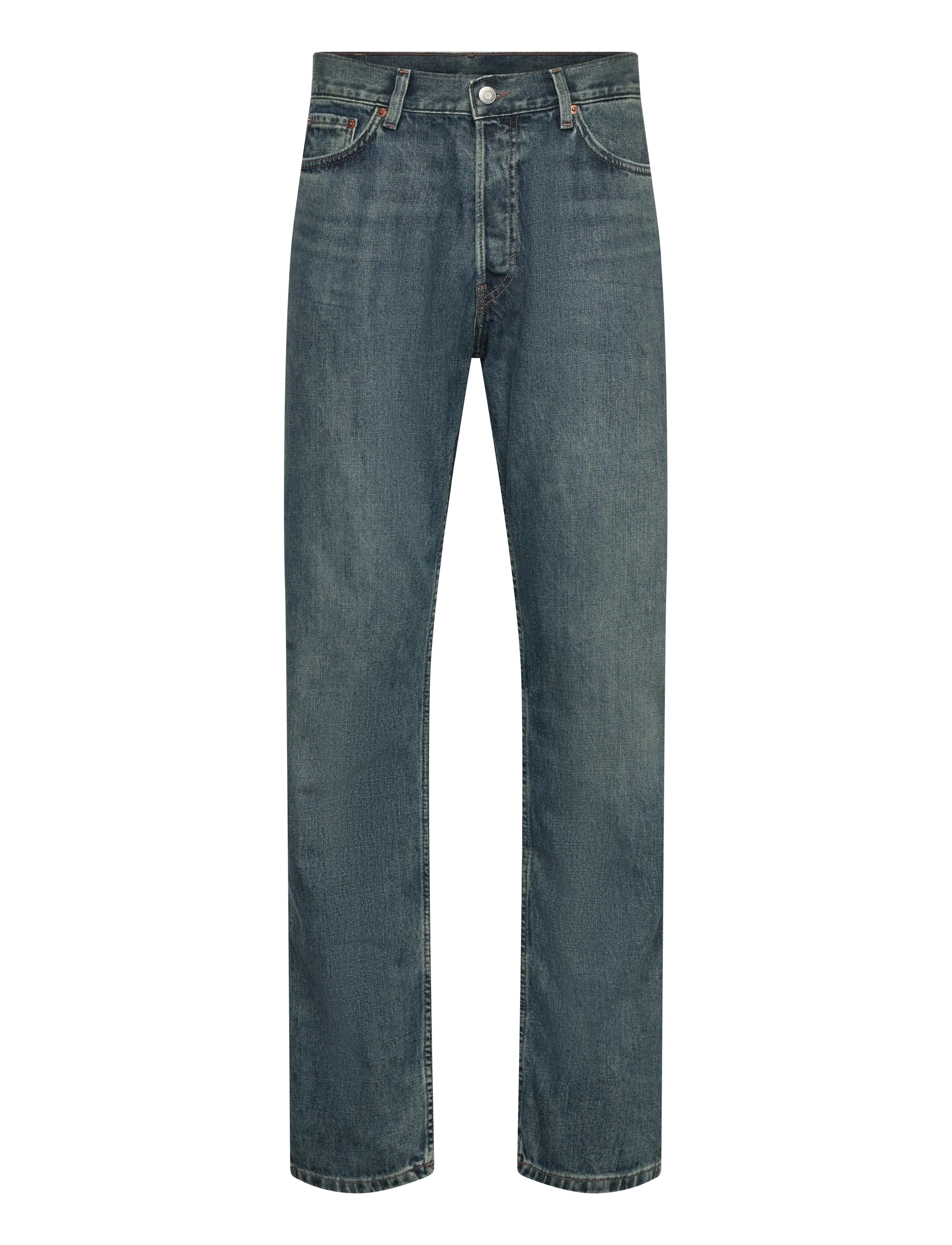 Weekday Space Mid Rise Relaxed Straight Leg Jeans - Jeans - SECOND BLUE / blue