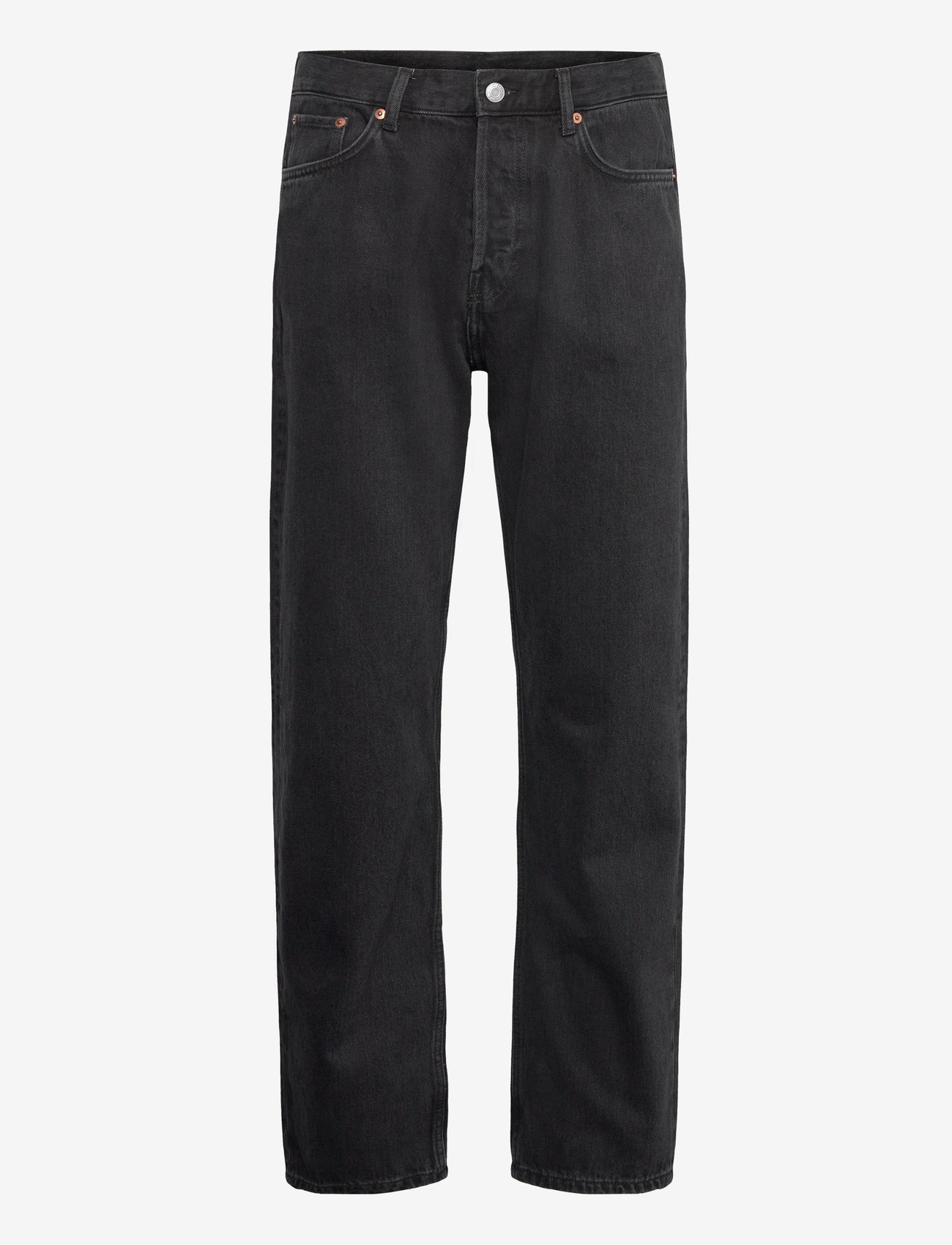 Weekday - Space Mid Rise Relaxed Straight Leg Jeans - regular jeans - tuned black - 1