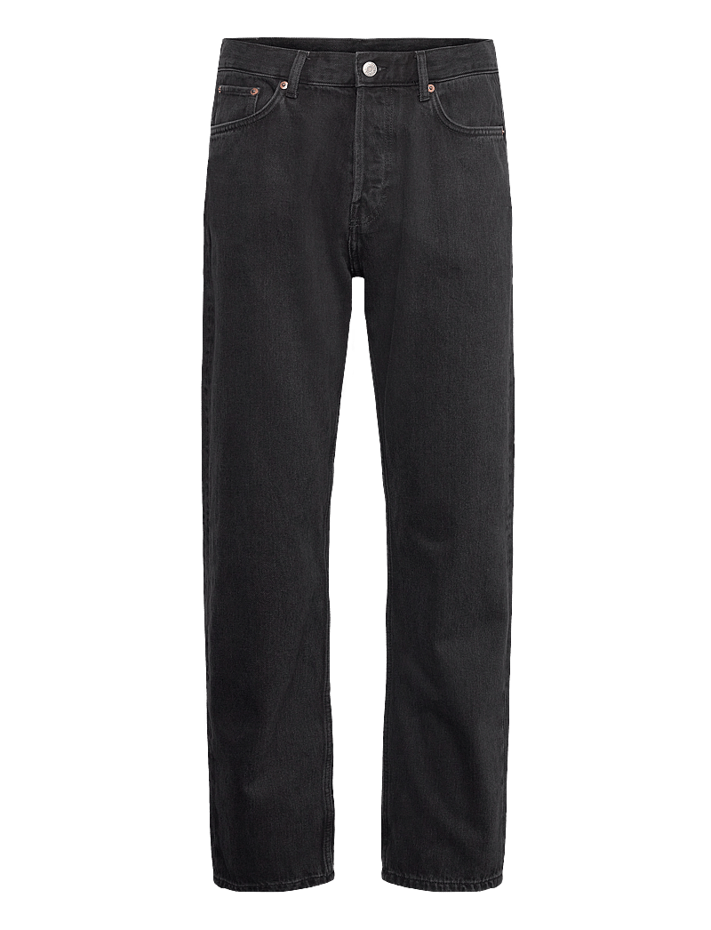 Weekday - Space Mid Rise Relaxed Straight Leg Jeans - regular jeans - tuned black - 1