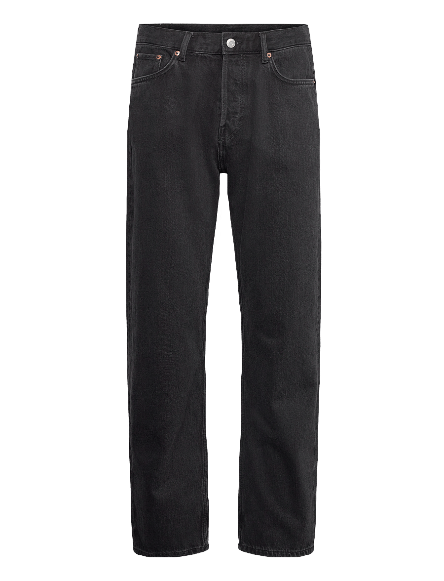 Weekday - Space Mid Rise Relaxed Straight Leg Jeans - klassikalised teksad - tuned black - 1