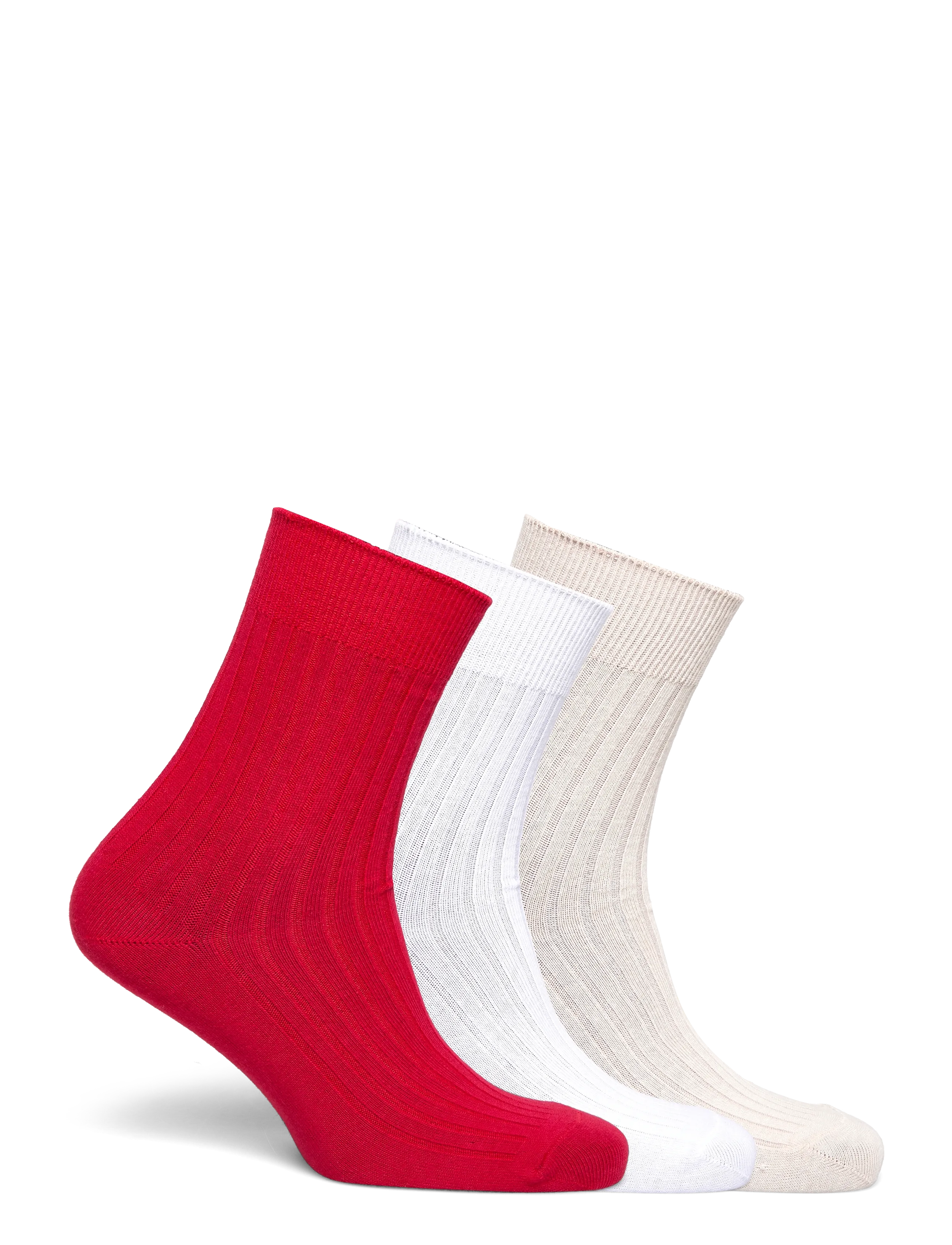Weekday - 3-pack Ribbed Crew Socks - normale socken - red dark - 1