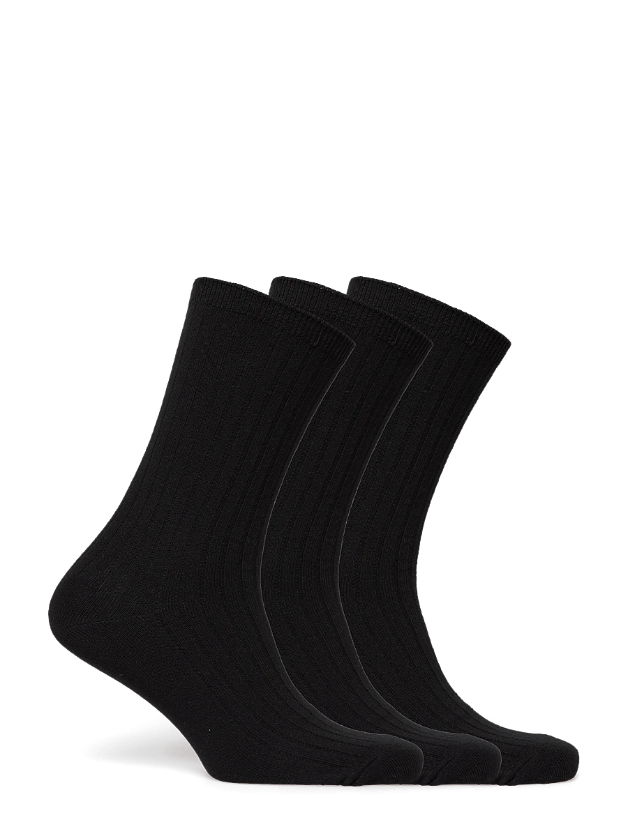 Weekday - 3-pack Rib Socks - crew socks - black - 1