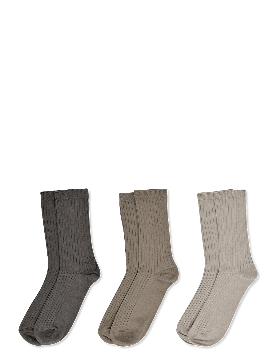 Weekday - 3-pack Rib Socks - klassikalised sokid - mole medium dusty - 1